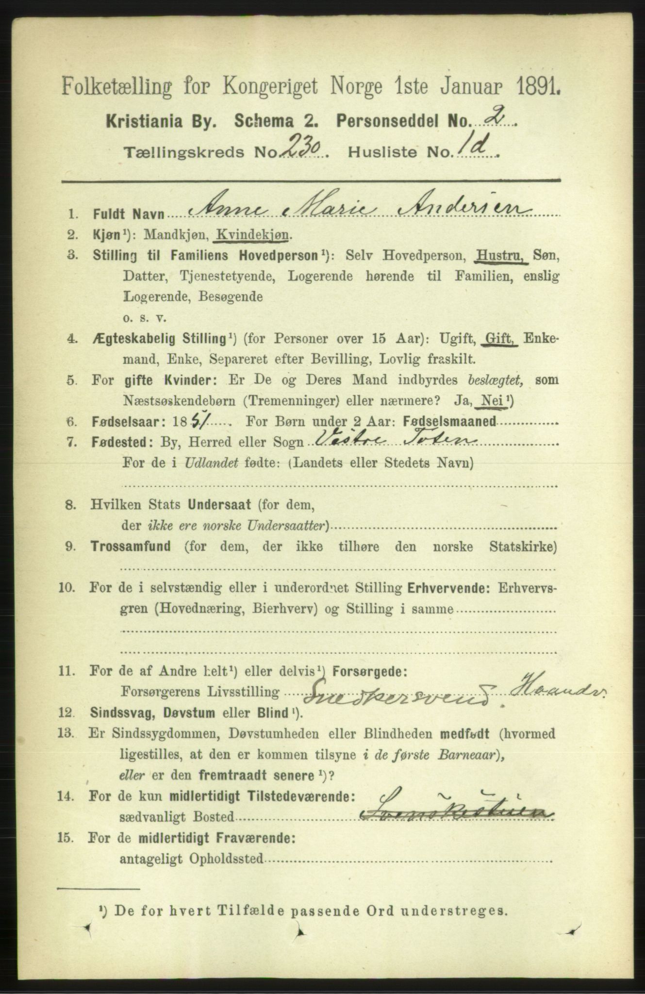 RA, 1891 census for 0301 Kristiania, 1891, p. 142178