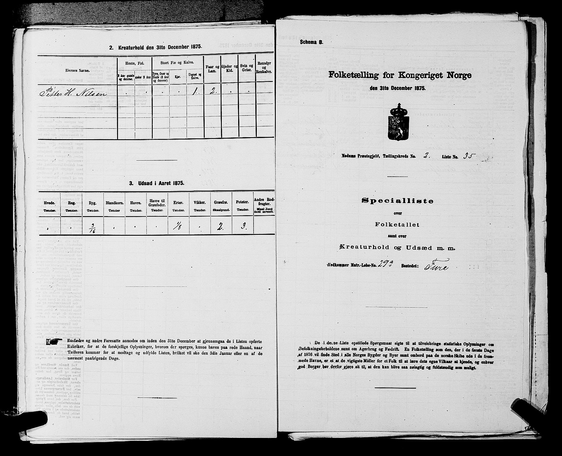 SAKO, 1875 census for 0623P Modum, 1875, p. 302