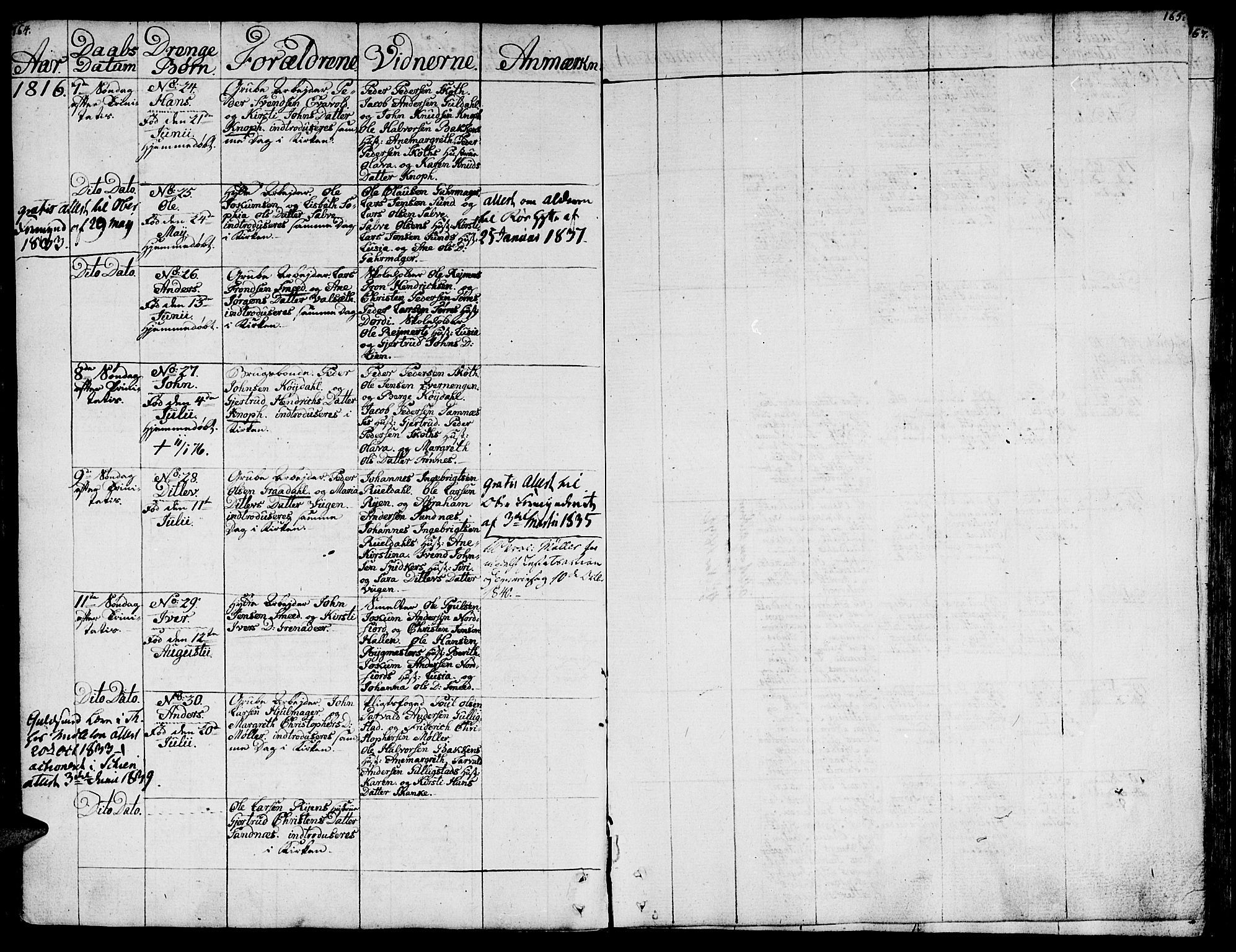Ministerialprotokoller, klokkerbøker og fødselsregistre - Sør-Trøndelag, AV/SAT-A-1456/681/L0928: Parish register (official) no. 681A06, 1806-1816, p. 164-165