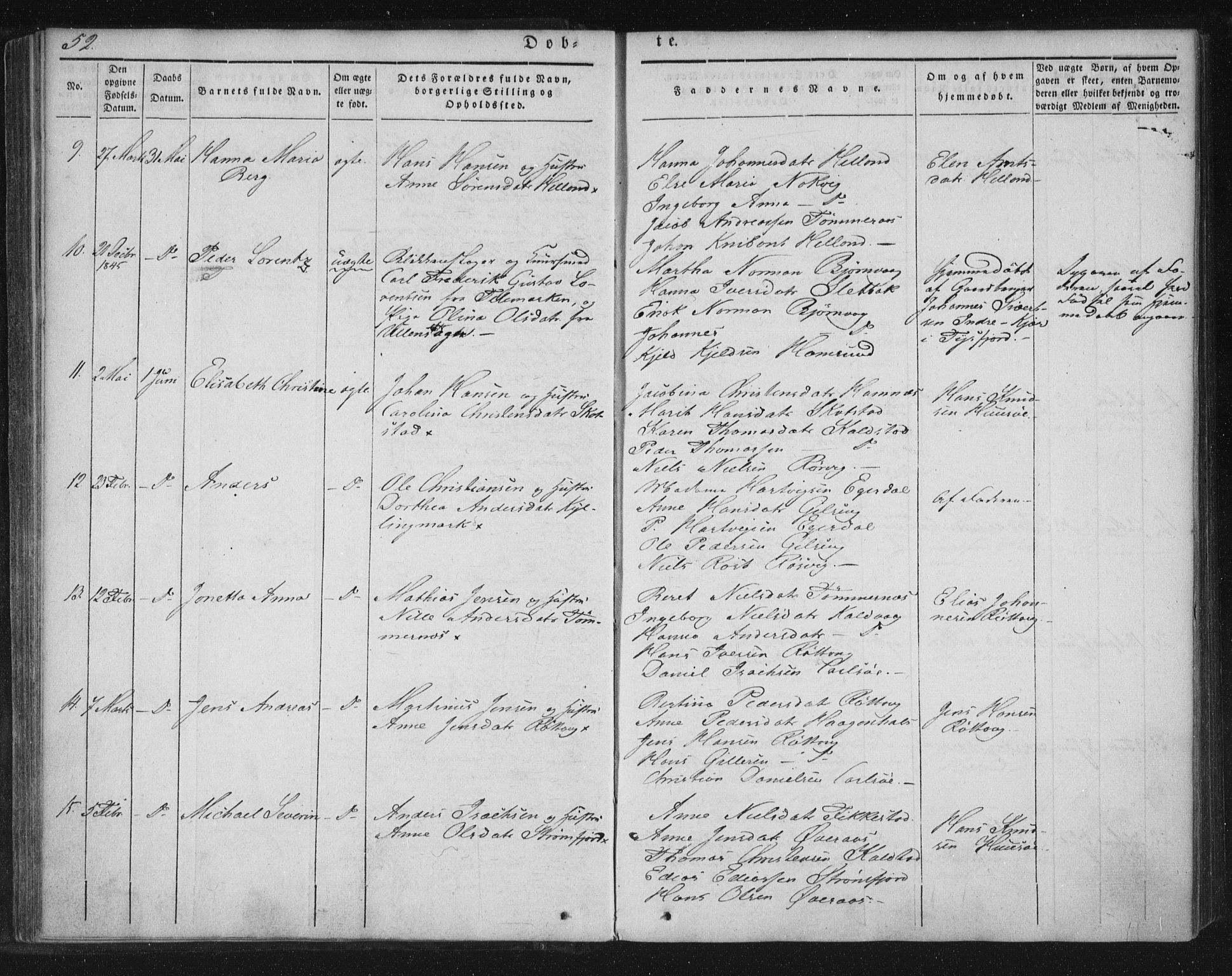 Ministerialprotokoller, klokkerbøker og fødselsregistre - Nordland, AV/SAT-A-1459/859/L0843: Parish register (official) no. 859A03, 1840-1848, p. 52