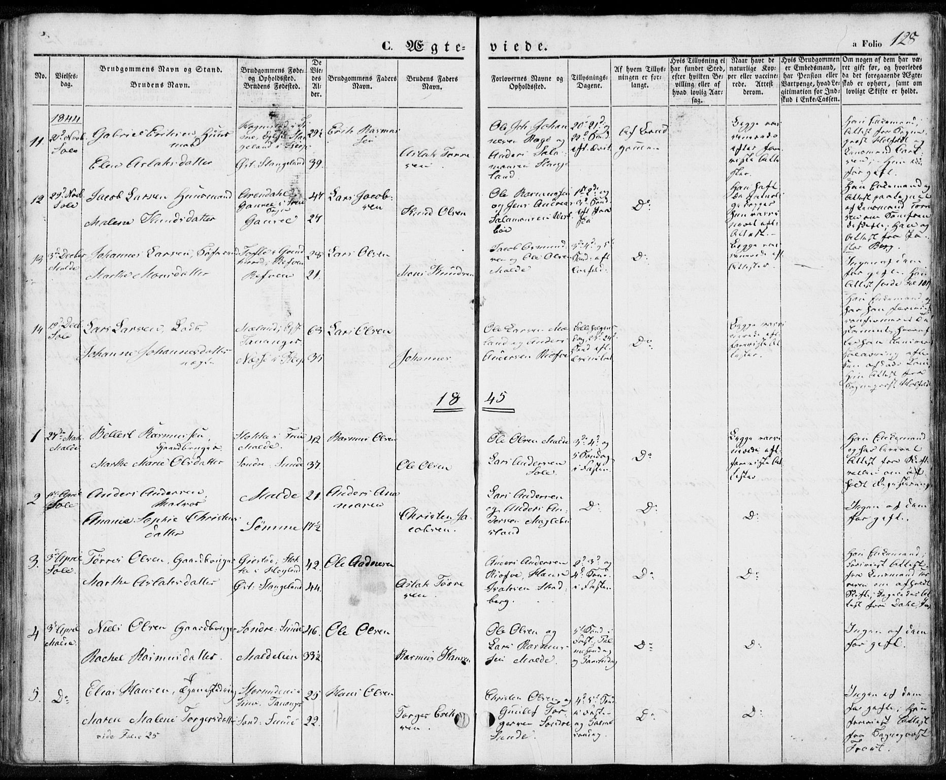 Håland sokneprestkontor, SAST/A-101802/001/30BA/L0006: Parish register (official) no. A 6, 1842-1853, p. 128