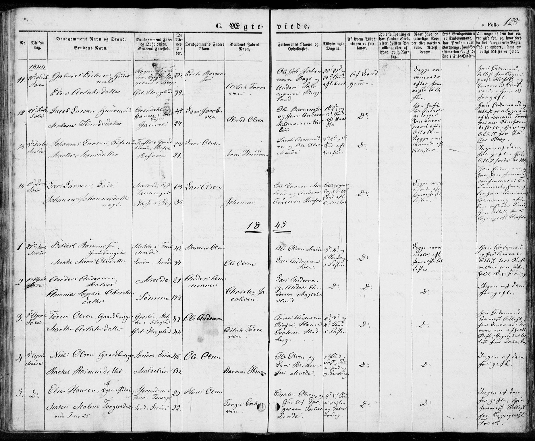 Håland sokneprestkontor, AV/SAST-A-101802/001/30BA/L0006: Parish register (official) no. A 6, 1842-1853, p. 128