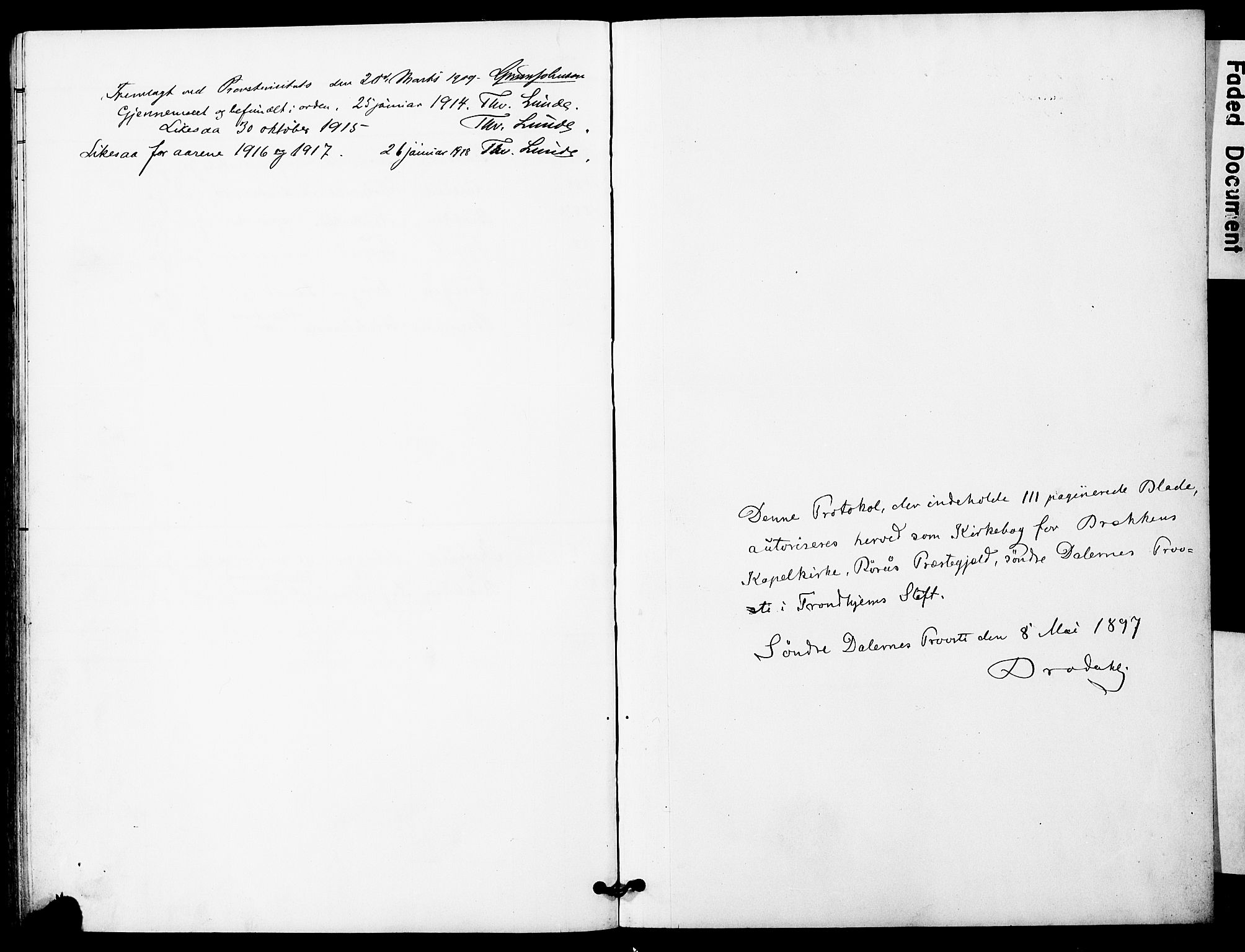 Ministerialprotokoller, klokkerbøker og fødselsregistre - Sør-Trøndelag, AV/SAT-A-1456/683/L0950: Parish register (copy) no. 683C02, 1897-1918