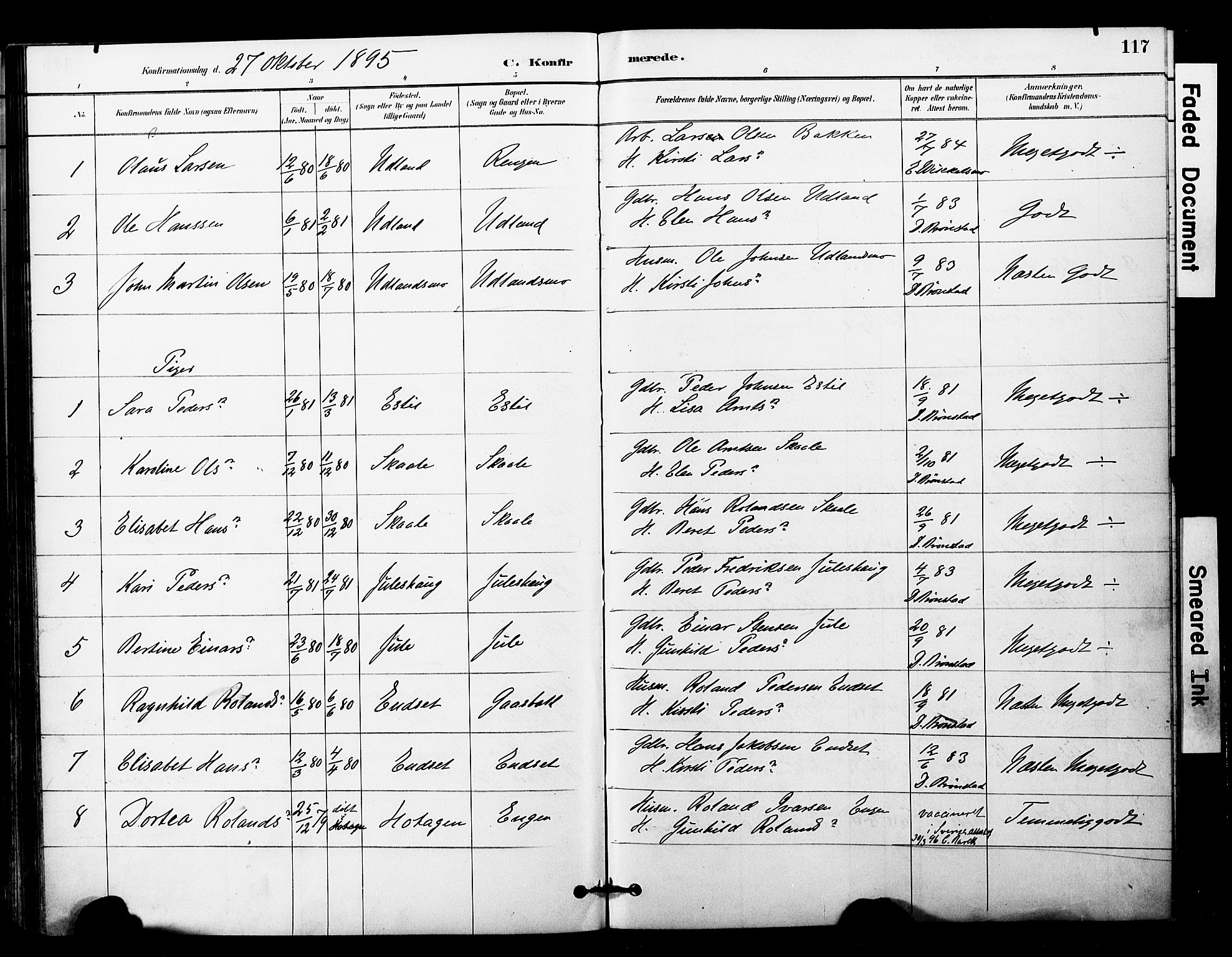 Ministerialprotokoller, klokkerbøker og fødselsregistre - Nord-Trøndelag, SAT/A-1458/757/L0505: Parish register (official) no. 757A01, 1882-1904, p. 117