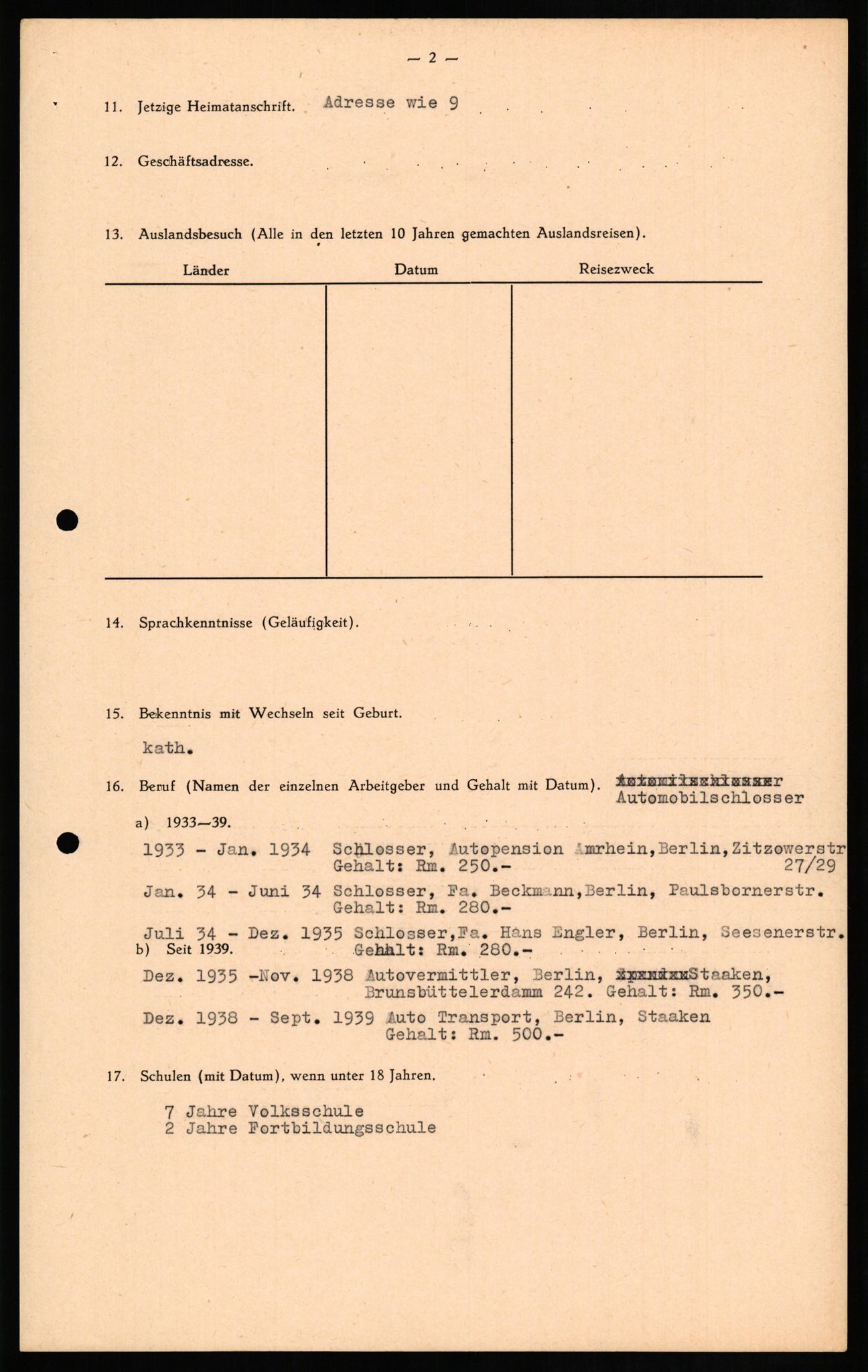 Forsvaret, Forsvarets overkommando II, AV/RA-RAFA-3915/D/Db/L0014: CI Questionaires. Tyske okkupasjonsstyrker i Norge. Tyskere., 1945-1946, p. 427