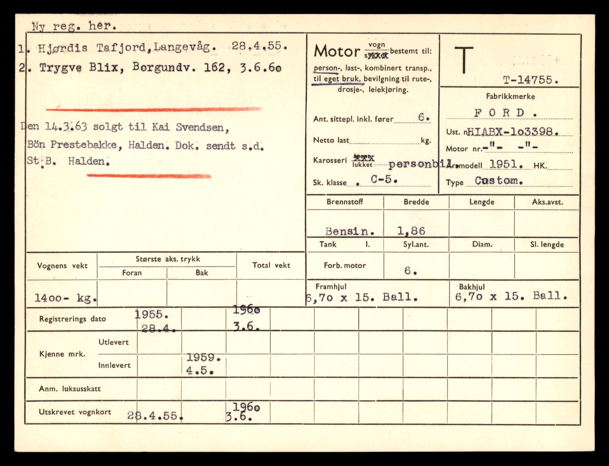 Møre og Romsdal vegkontor - Ålesund trafikkstasjon, AV/SAT-A-4099/F/Fe/L0048: Registreringskort for kjøretøy T 14721 - T 14863, 1927-1998, p. 655