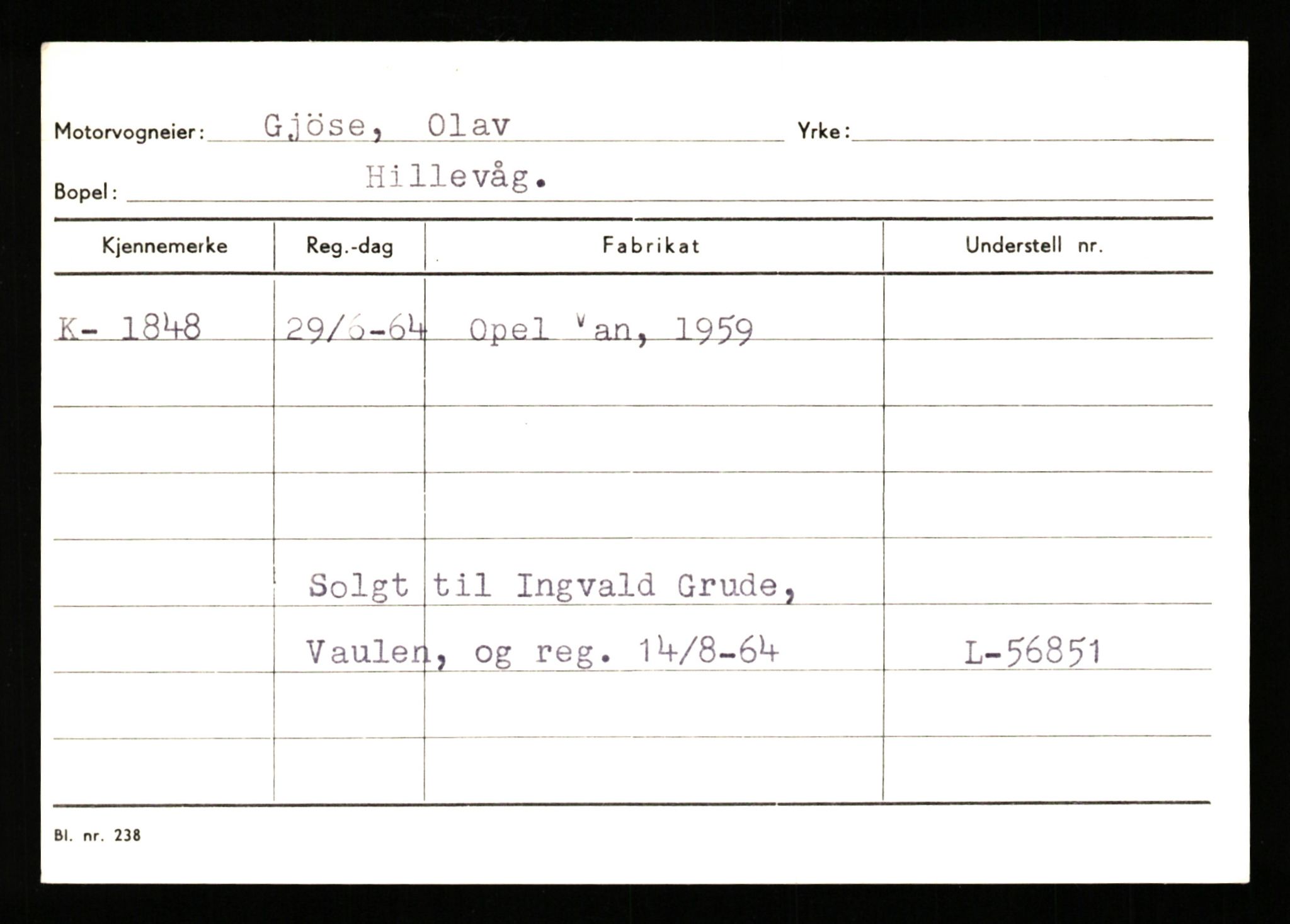 Stavanger trafikkstasjon, AV/SAST-A-101942/0/G/L0001: Registreringsnummer: 0 - 5782, 1930-1971, p. 1299