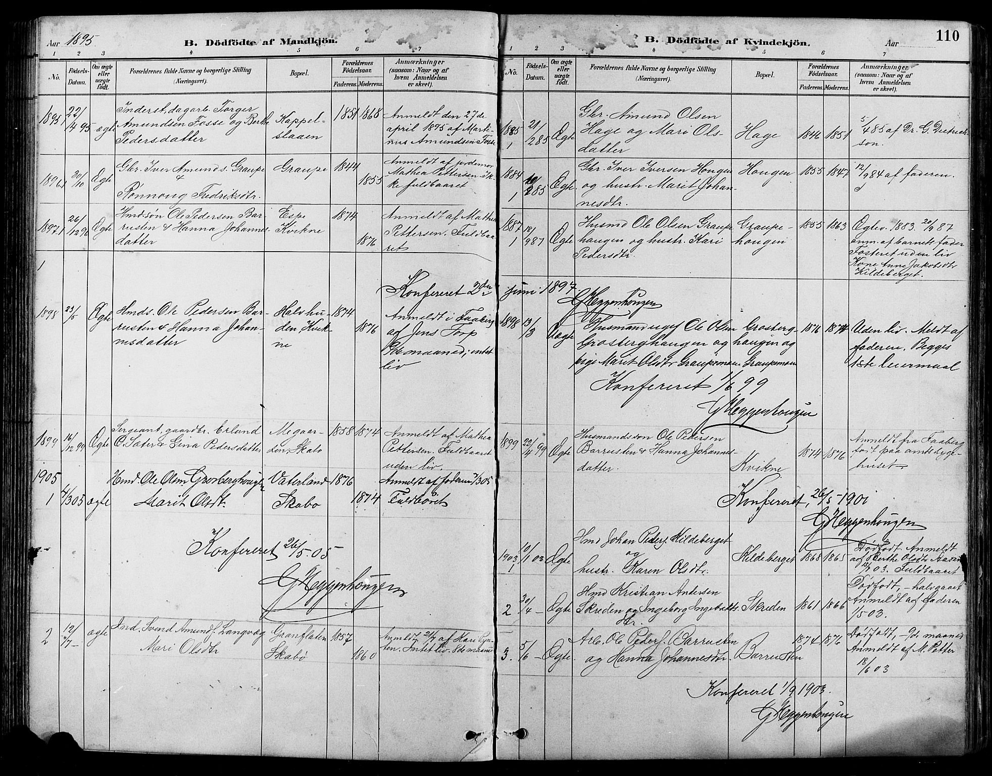 Nord-Fron prestekontor, SAH/PREST-080/H/Ha/Hab/L0005: Parish register (copy) no. 5, 1884-1914, p. 110