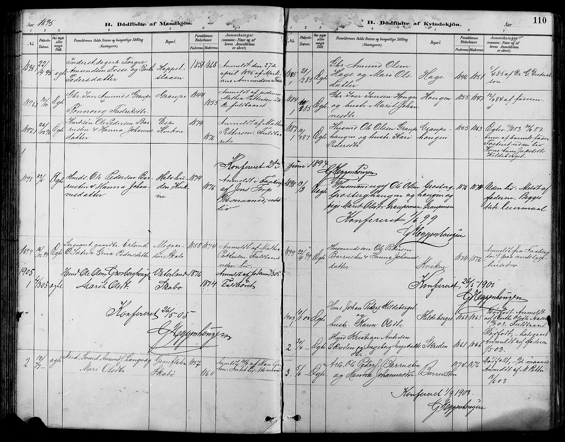 Nord-Fron prestekontor, AV/SAH-PREST-080/H/Ha/Hab/L0005: Parish register (copy) no. 5, 1884-1914, p. 110