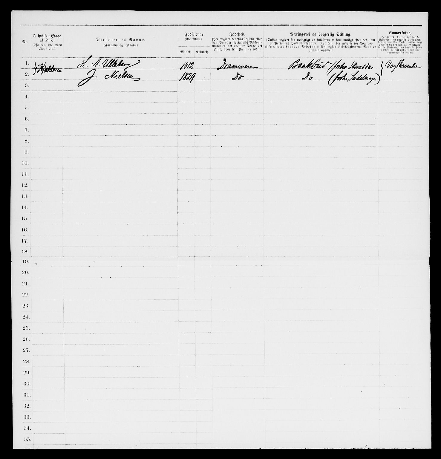 SAKO, 1885 census for 0602 Drammen, 1885, p. 16