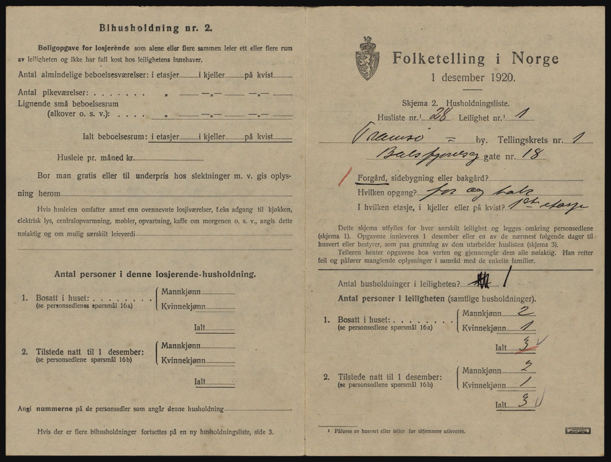 SATØ, 1920 census for Tromsø, 1920, p. 2497