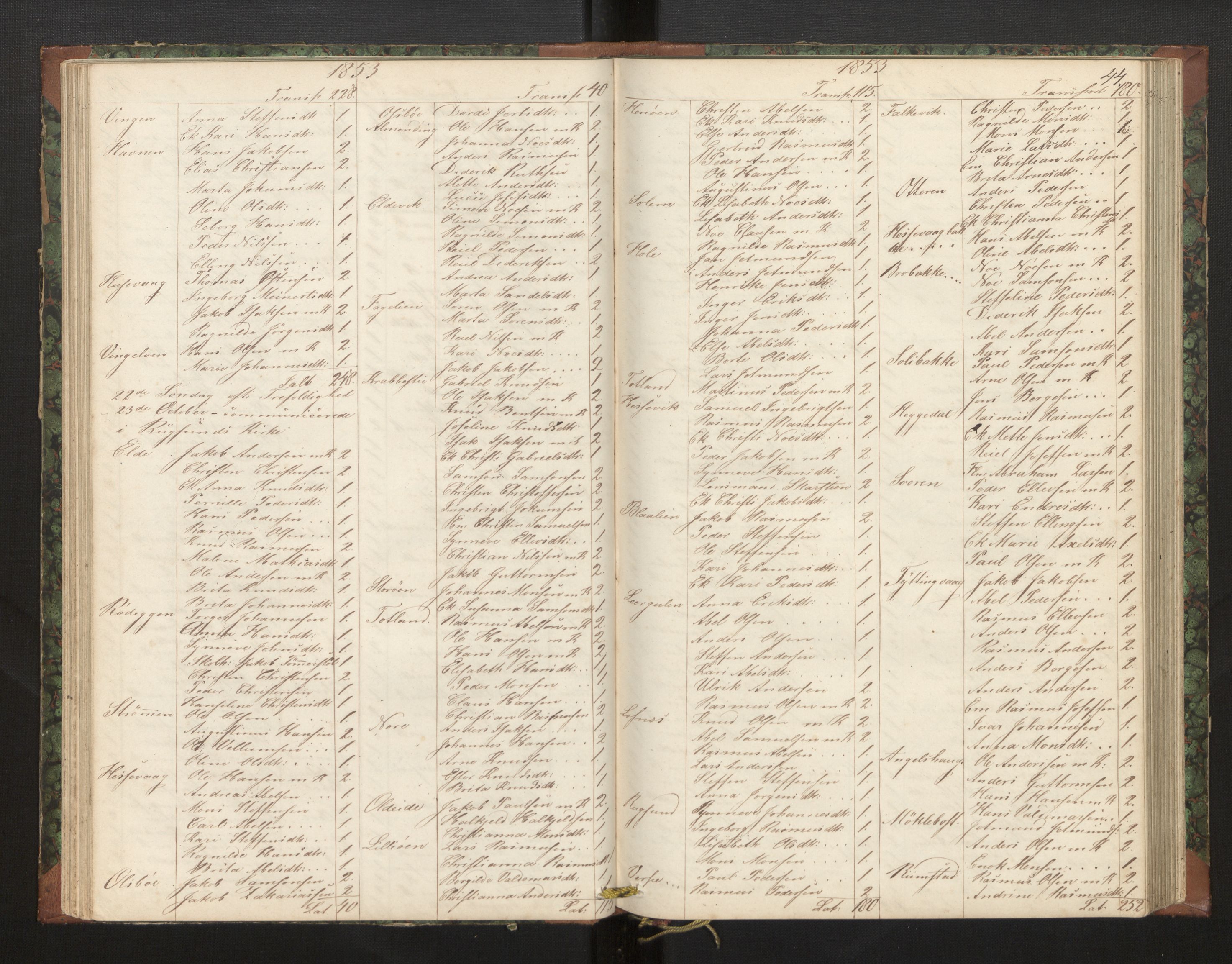 Davik sokneprestembete, AV/SAB-A-79701/H/Hb/Hba/L0002: Communicants register no. 2, 1851-1862, p. 44