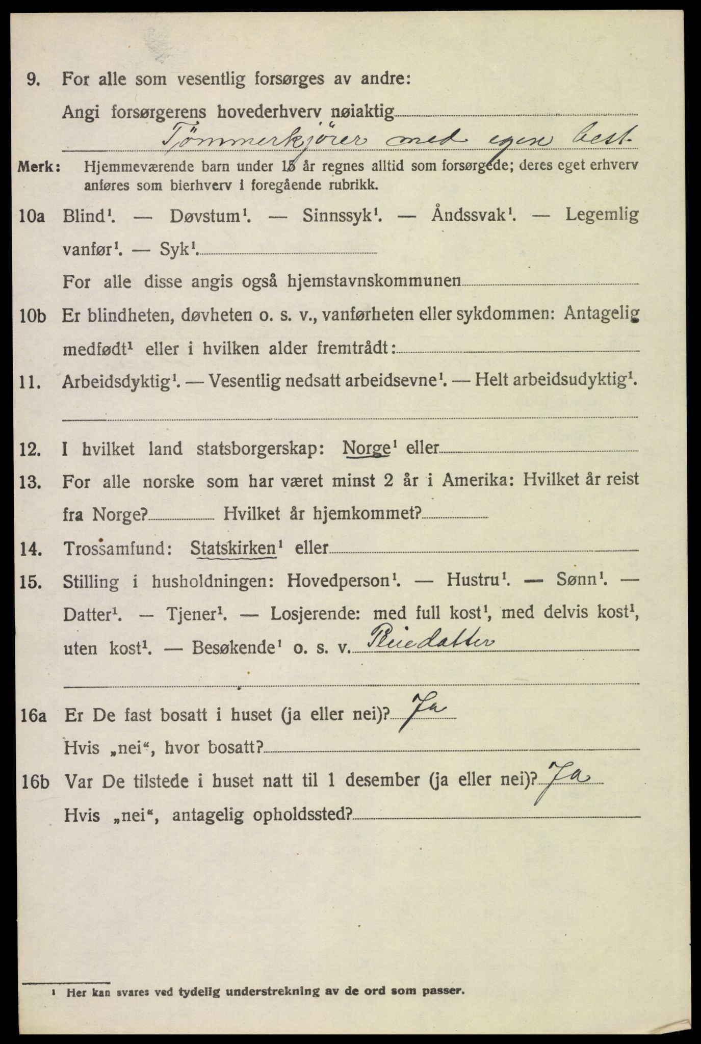 SAH, 1920 census for Trysil, 1920, p. 6642