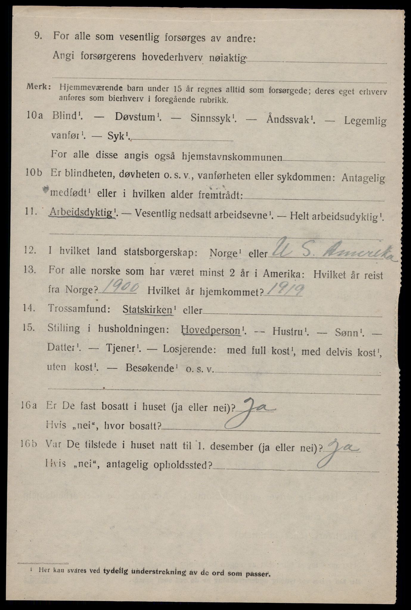 SAST, 1920 census for Skudenes, 1920, p. 7309