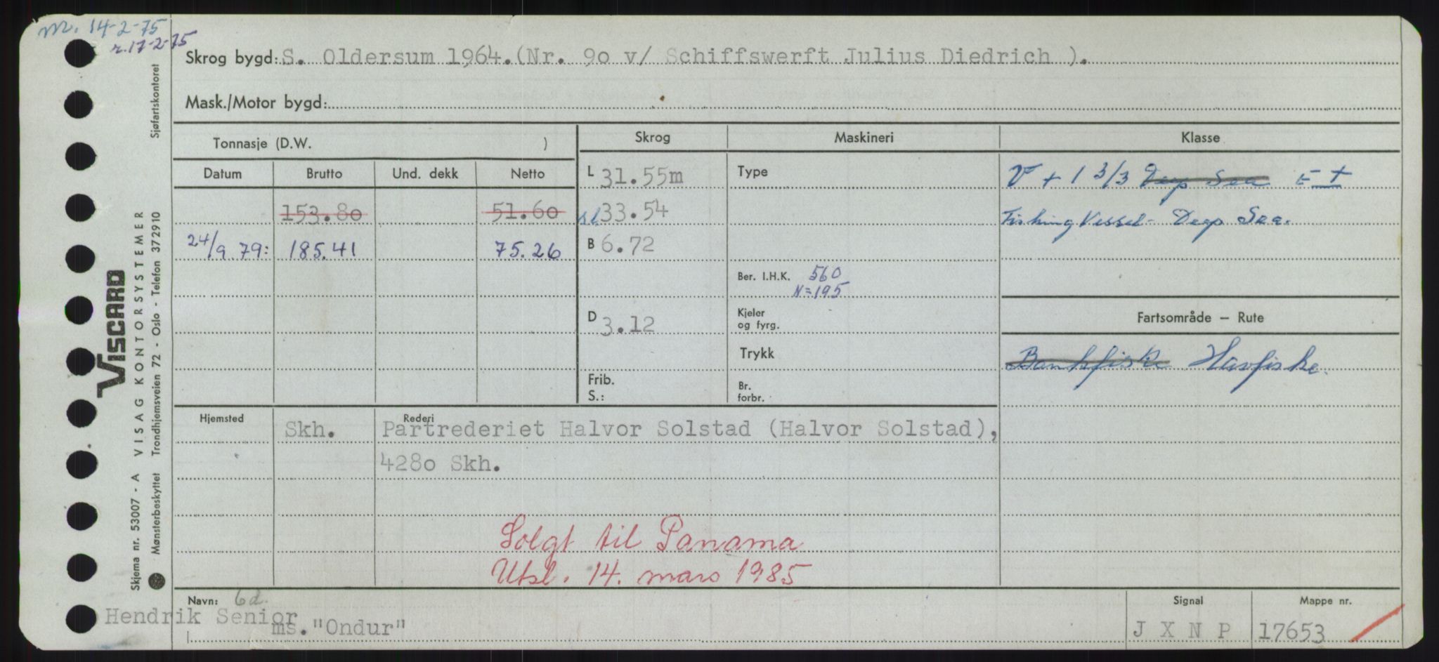 Sjøfartsdirektoratet med forløpere, Skipsmålingen, AV/RA-S-1627/H/Hd/L0028: Fartøy, O, p. 263