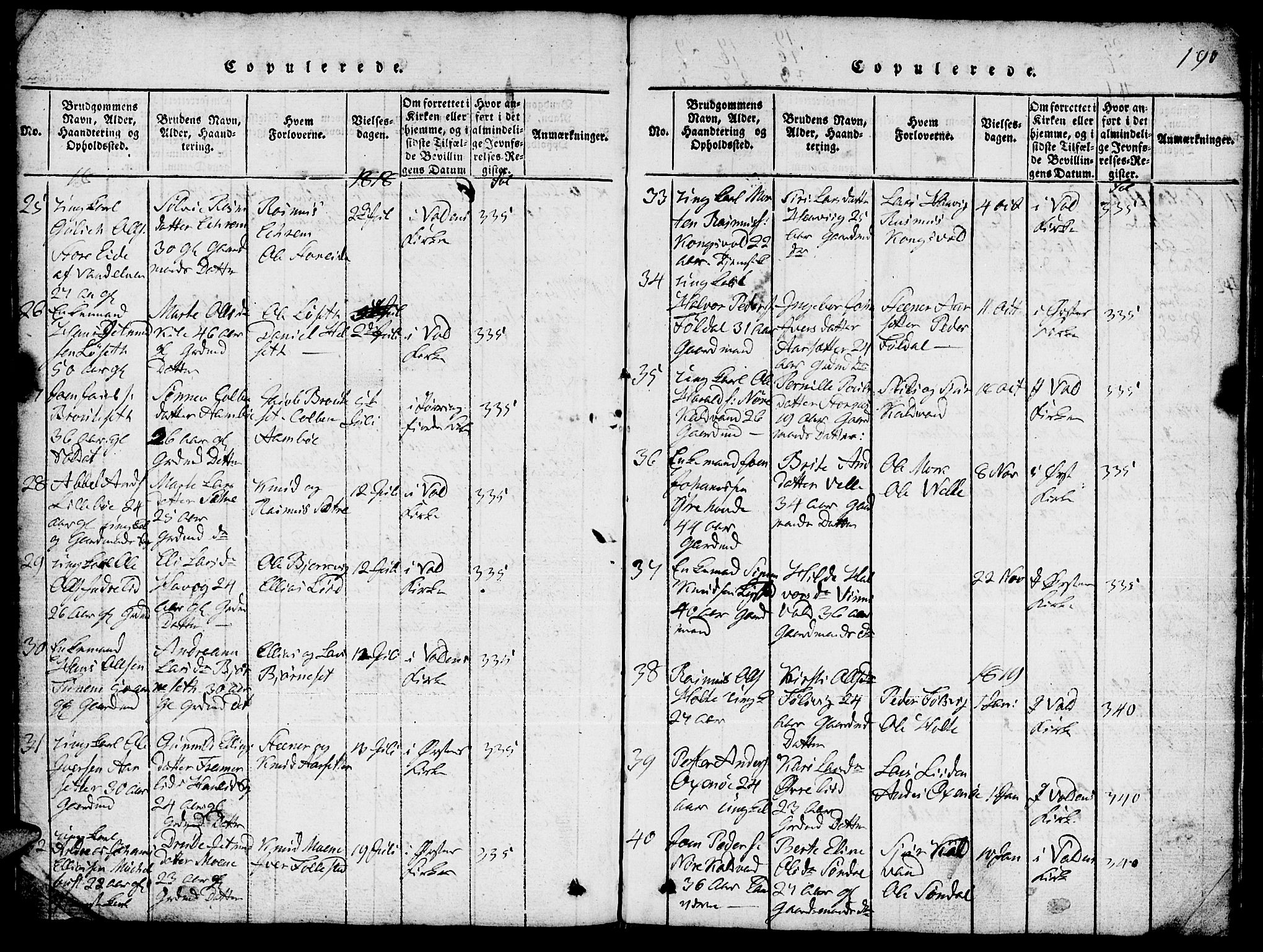 Ministerialprotokoller, klokkerbøker og fødselsregistre - Møre og Romsdal, AV/SAT-A-1454/511/L0155: Parish register (copy) no. 511C01, 1817-1829, p. 190