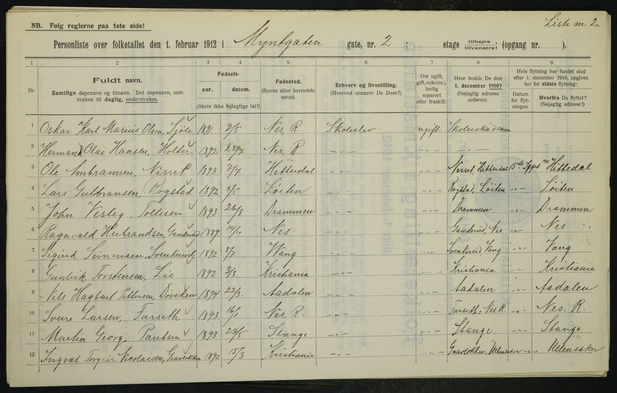 OBA, Municipal Census 1912 for Kristiania, 1912, p. 68866