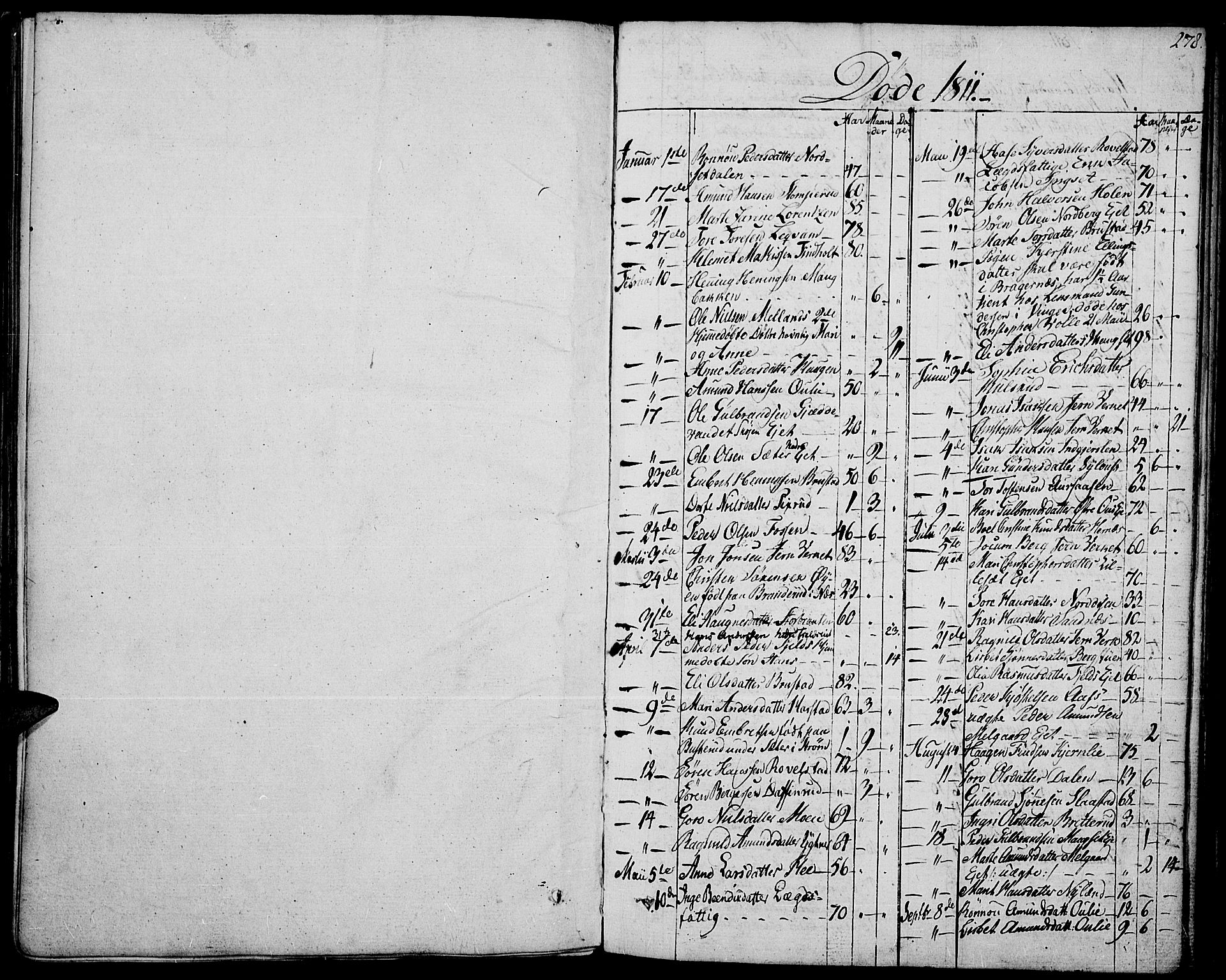 Strøm-Odalen prestekontor, SAH/PREST-028/H/Ha/Haa/L0005: Parish register (official) no. 5, 1811-1850, p. 278