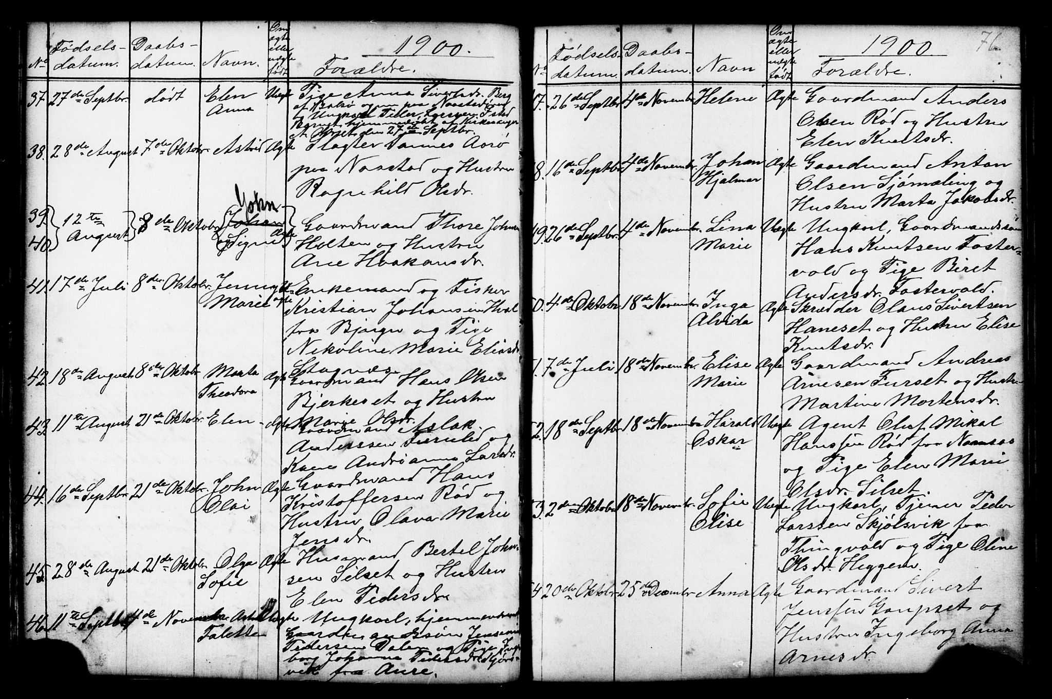 Ministerialprotokoller, klokkerbøker og fødselsregistre - Møre og Romsdal, SAT/A-1454/584/L0969: Parish register (copy) no. 584C02, 1877-1911, p. 76