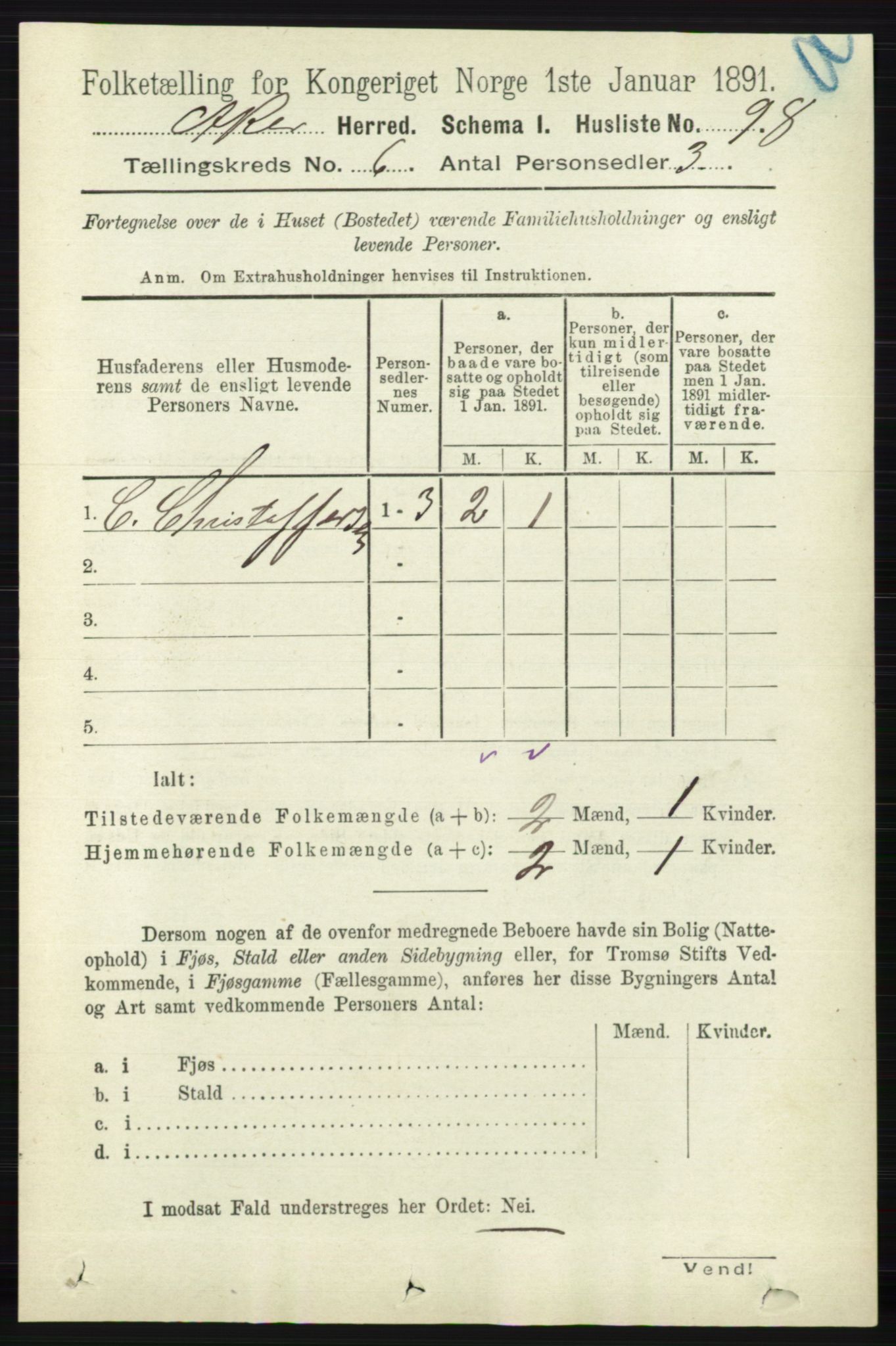 RA, 1891 census for 0218 Aker, 1891, p. 5506