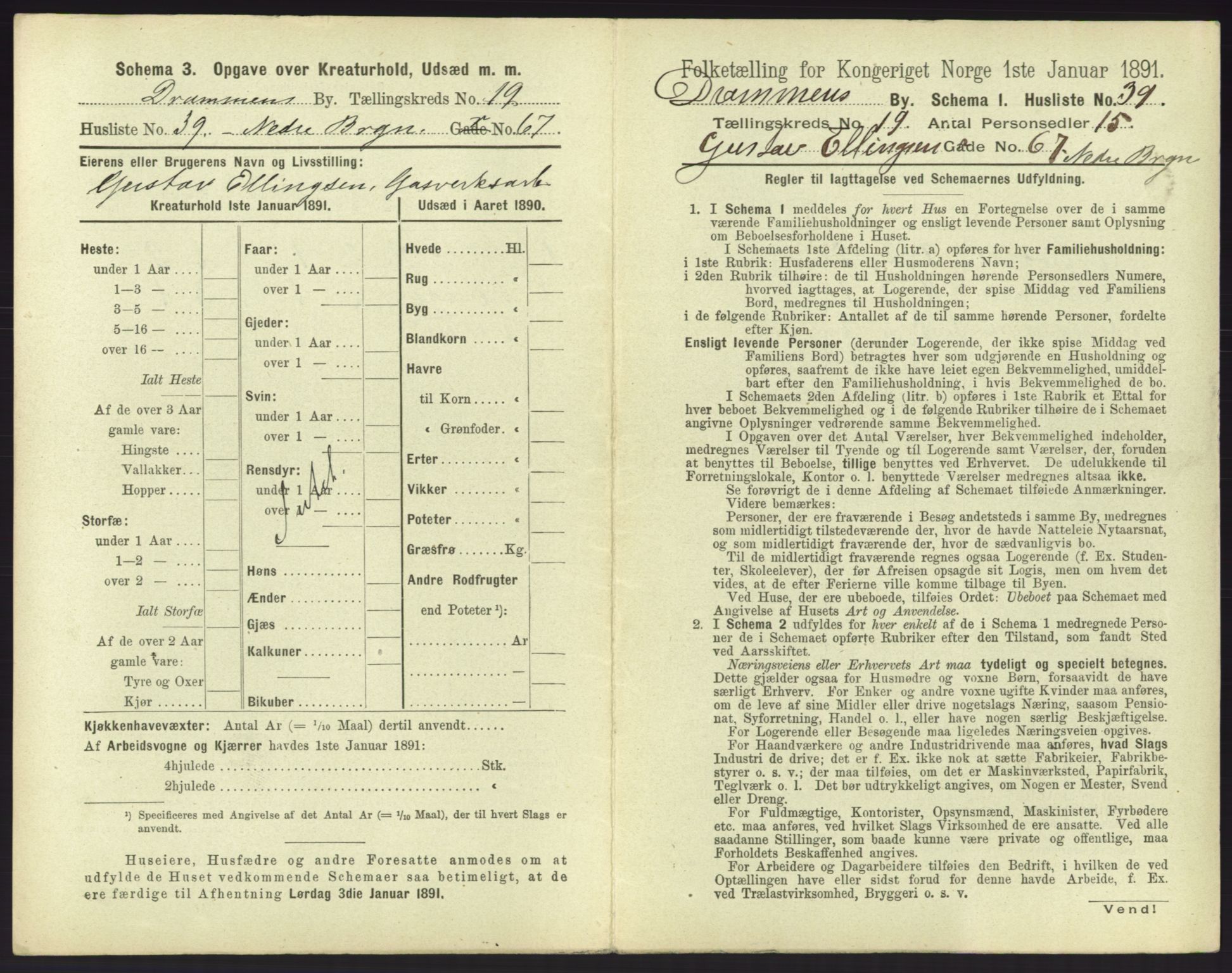 RA, 1891 census for 0602 Drammen, 1891, p. 1647