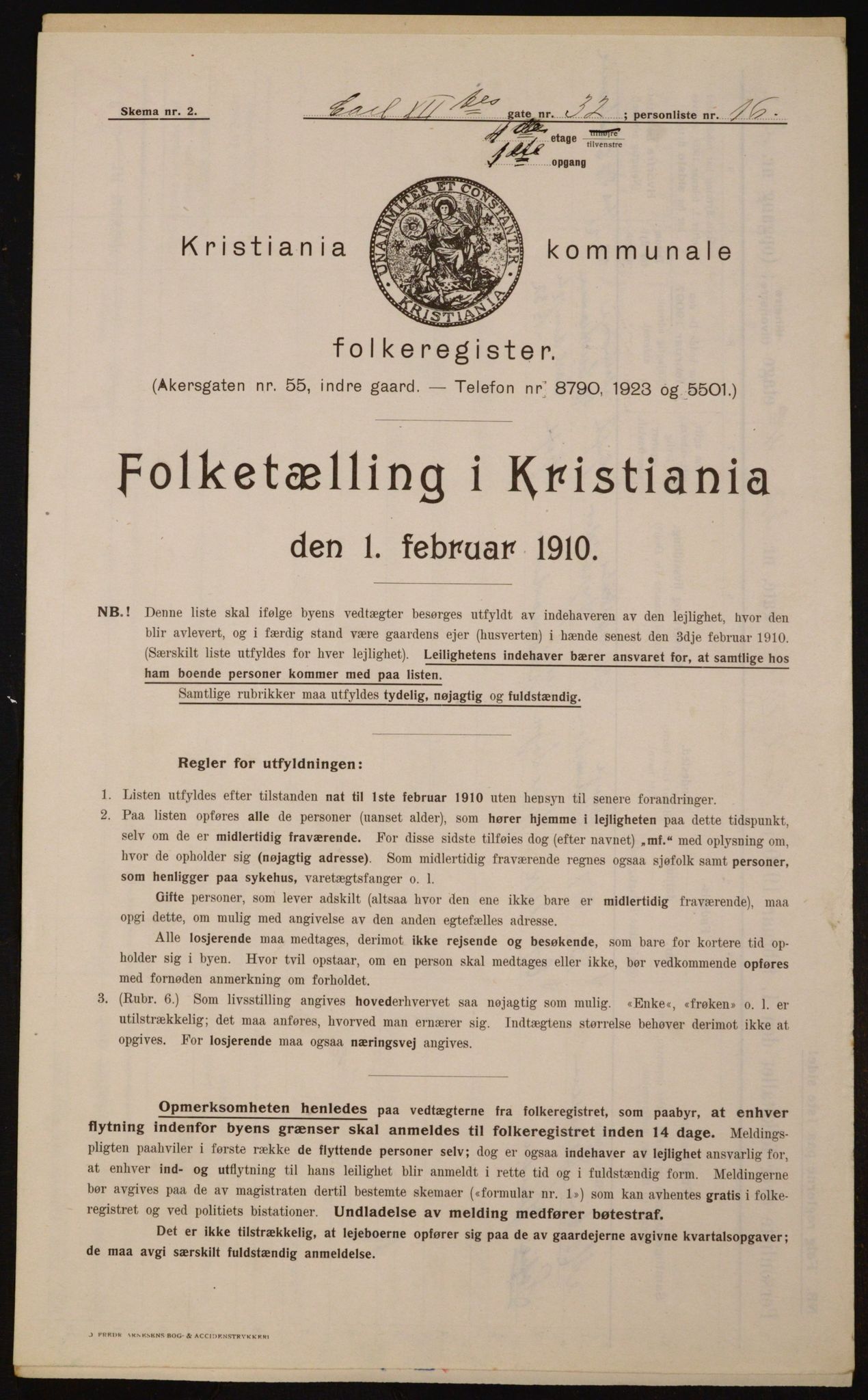 OBA, Municipal Census 1910 for Kristiania, 1910, p. 47260