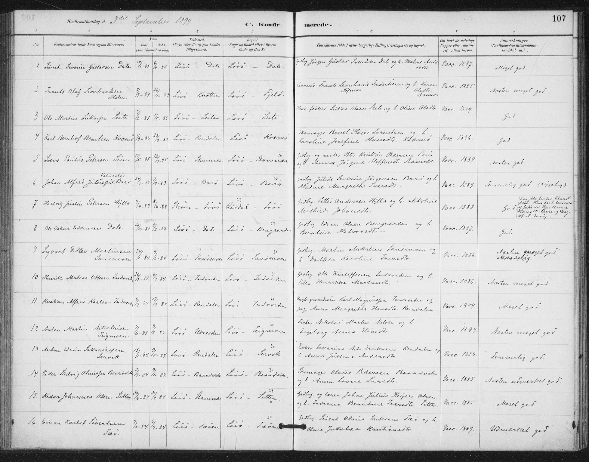 Ministerialprotokoller, klokkerbøker og fødselsregistre - Nord-Trøndelag, SAT/A-1458/772/L0603: Parish register (official) no. 772A01, 1885-1912, p. 107