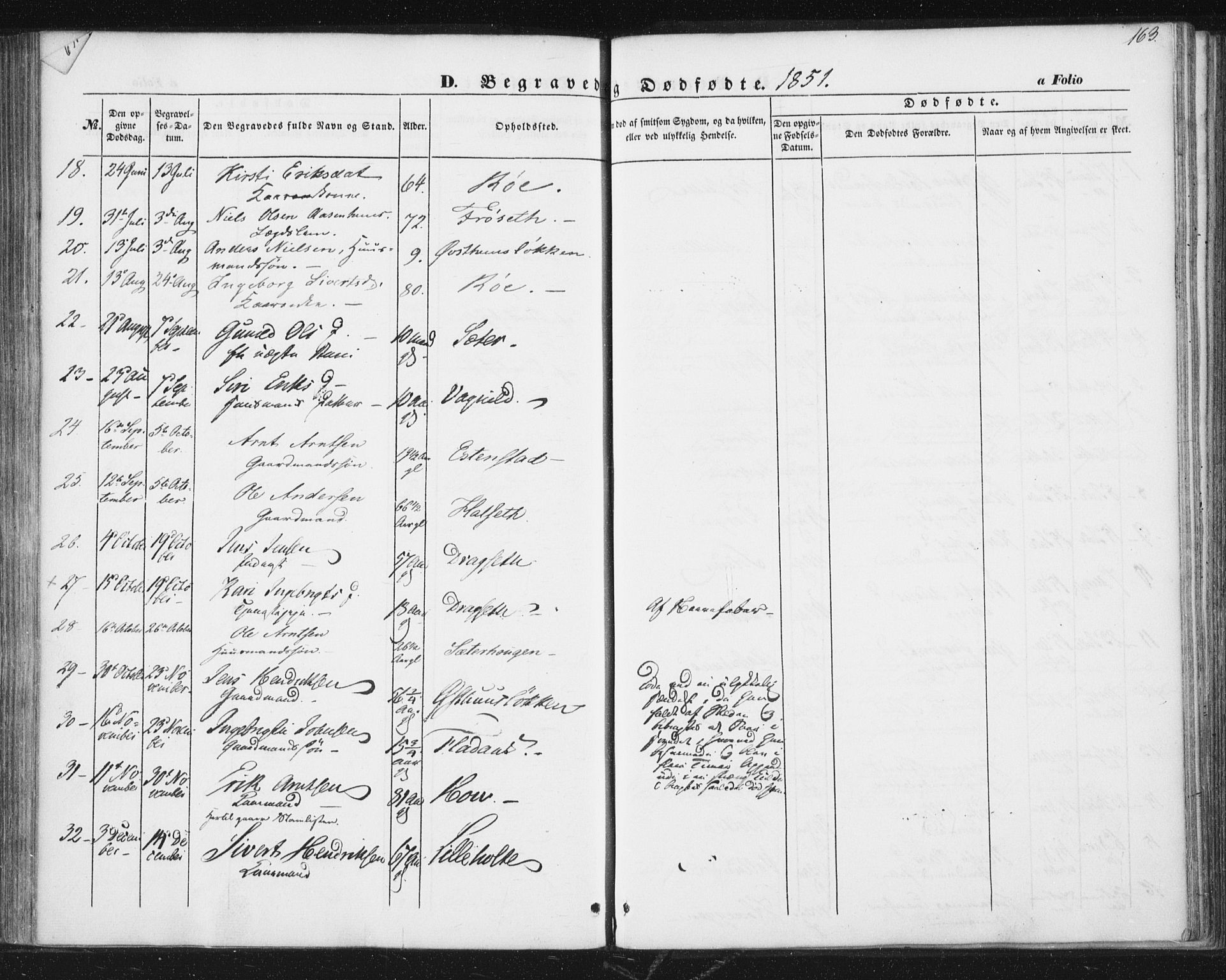 Ministerialprotokoller, klokkerbøker og fødselsregistre - Sør-Trøndelag, SAT/A-1456/689/L1038: Parish register (official) no. 689A03, 1848-1872, p. 163