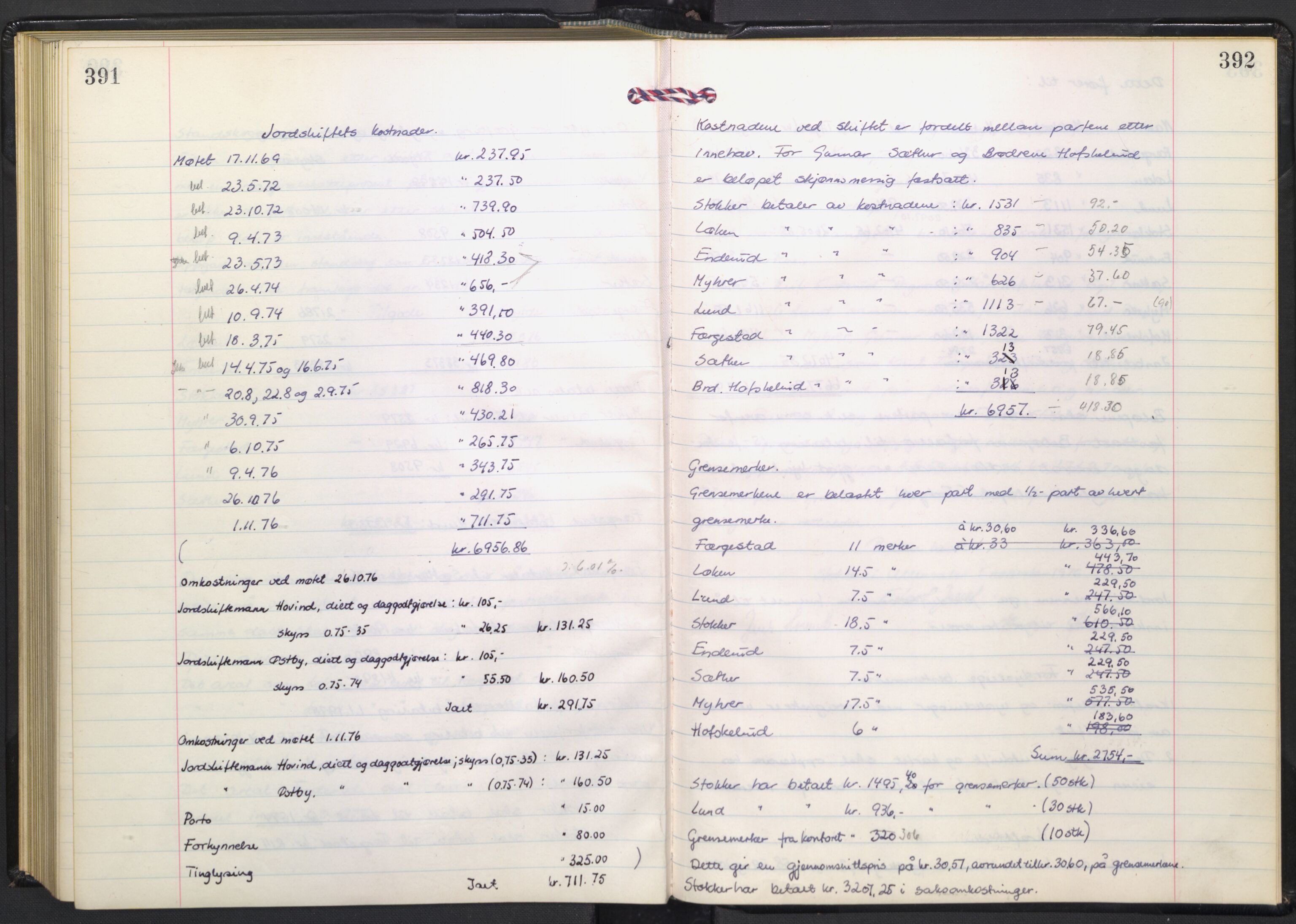 Akershus og Oslo jordskifterett, AV/SAO-A-10121/F/Fa/L0041: Forhandlingsprotokoll, 1970-1977, p. 391-392