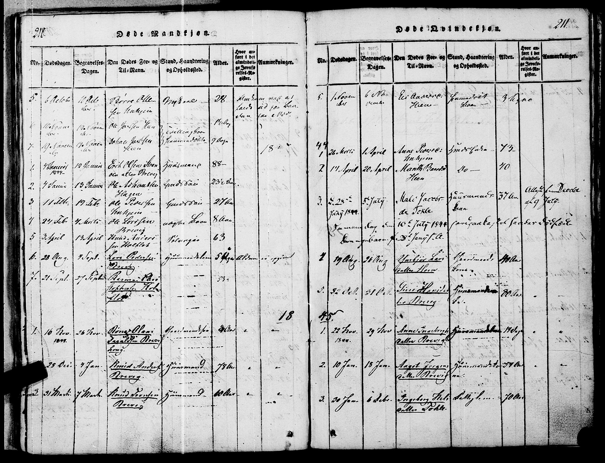 Ministerialprotokoller, klokkerbøker og fødselsregistre - Møre og Romsdal, SAT/A-1454/545/L0585: Parish register (official) no. 545A01, 1818-1853, p. 210-211