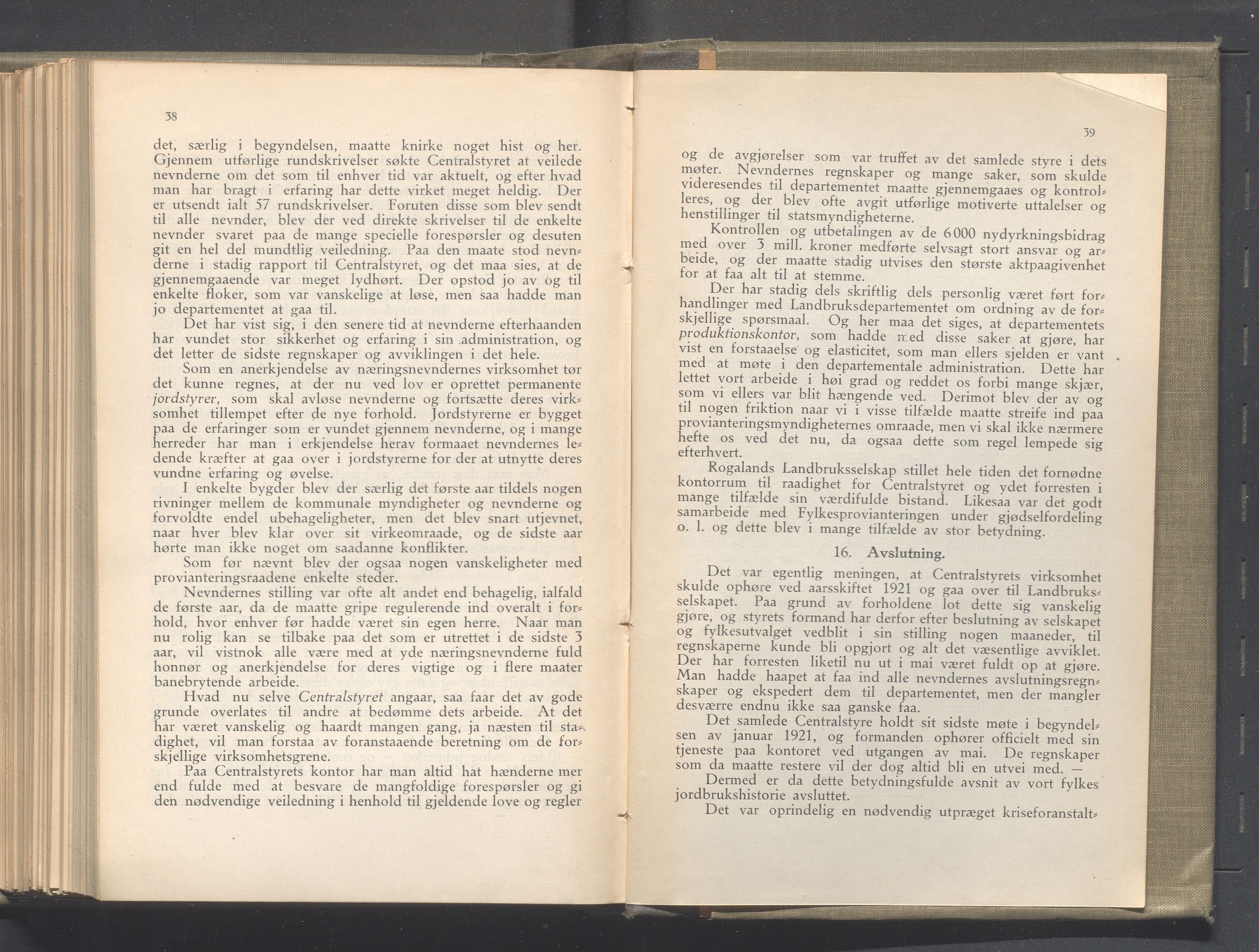 Rogaland fylkeskommune - Fylkesrådmannen , IKAR/A-900/A/Aa/Aaa/L0040: Møtebok , 1921, p. 38-39