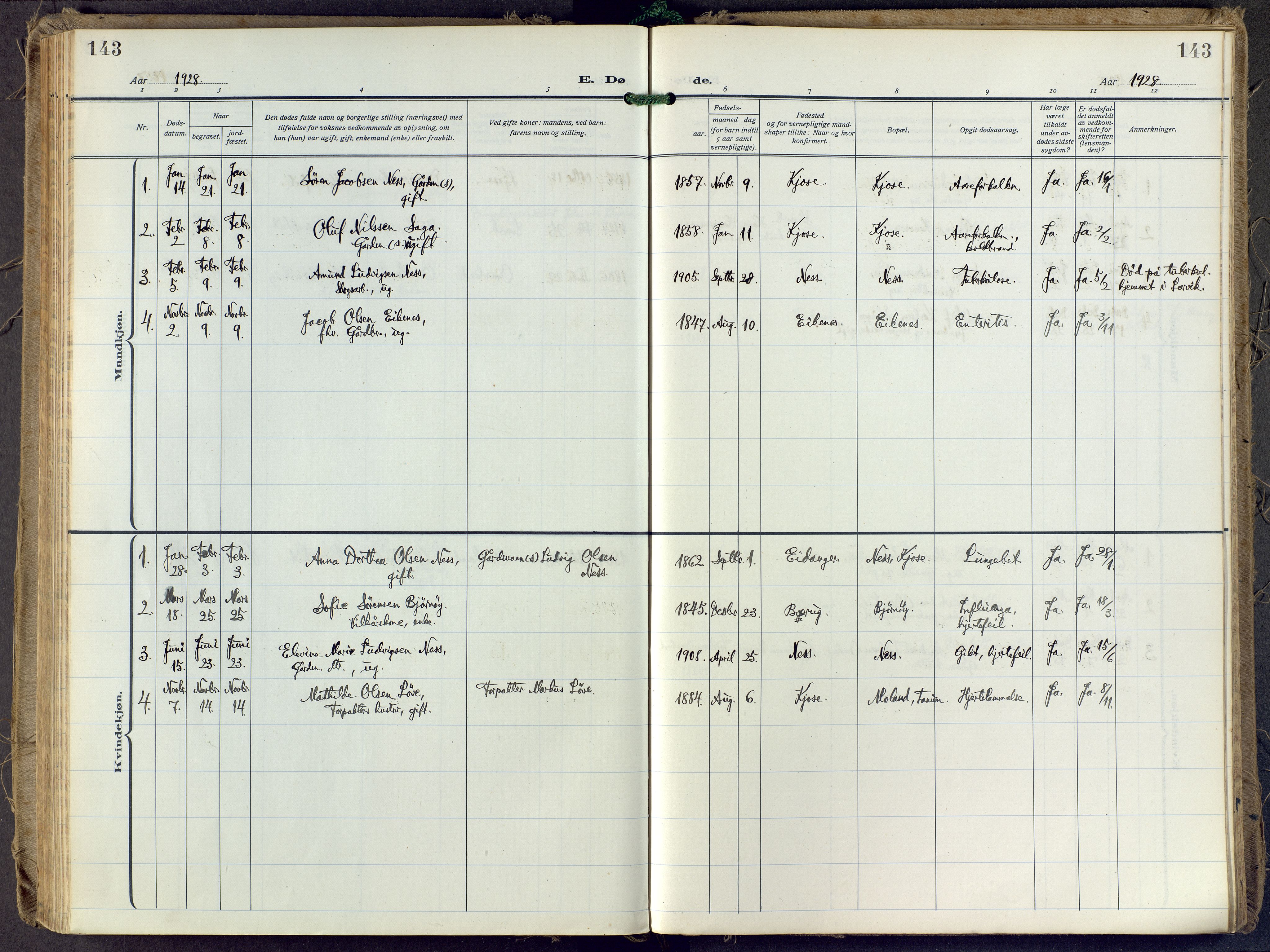 Brunlanes kirkebøker, SAKO/A-342/F/Fd/L0002: Parish register (official) no. IV 2, 1918-1958, p. 143