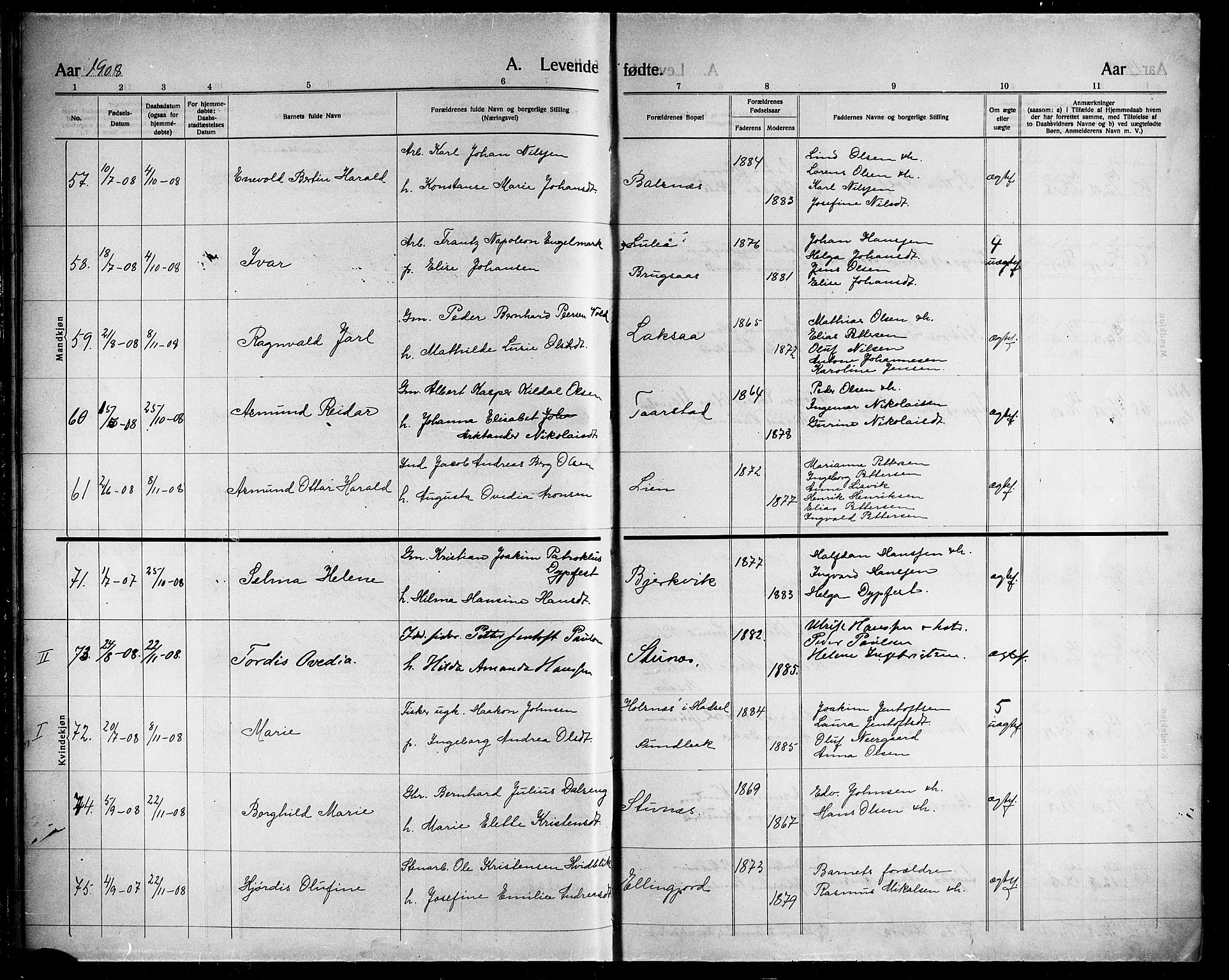 Ministerialprotokoller, klokkerbøker og fødselsregistre - Nordland, AV/SAT-A-1459/863/L0916: Parish register (copy) no. 863C06, 1907-1921