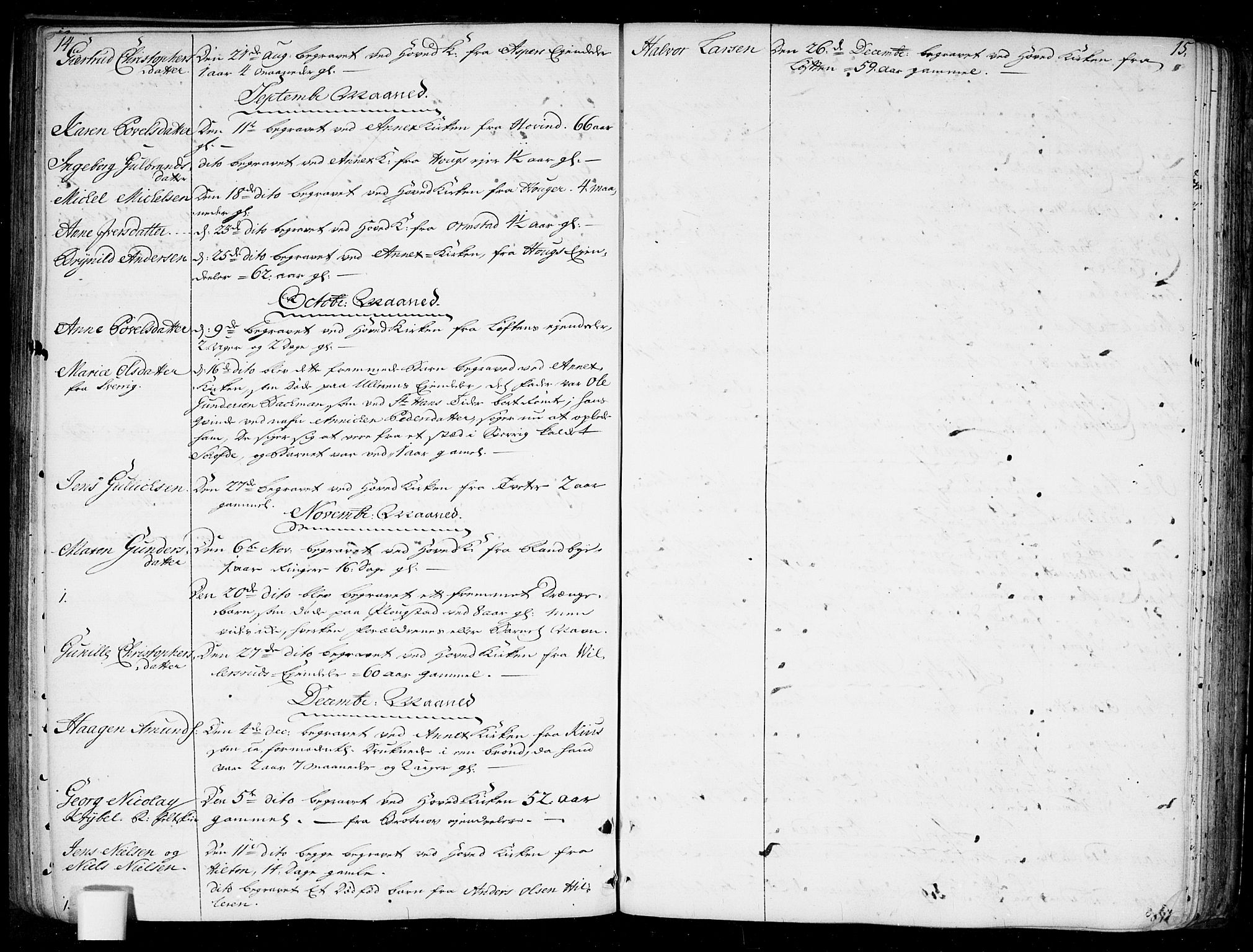 Ullensaker prestekontor Kirkebøker, AV/SAO-A-10236a/F/Fa/L0010: Parish register (official) no. I 10, 1733-1776, p. 14-15