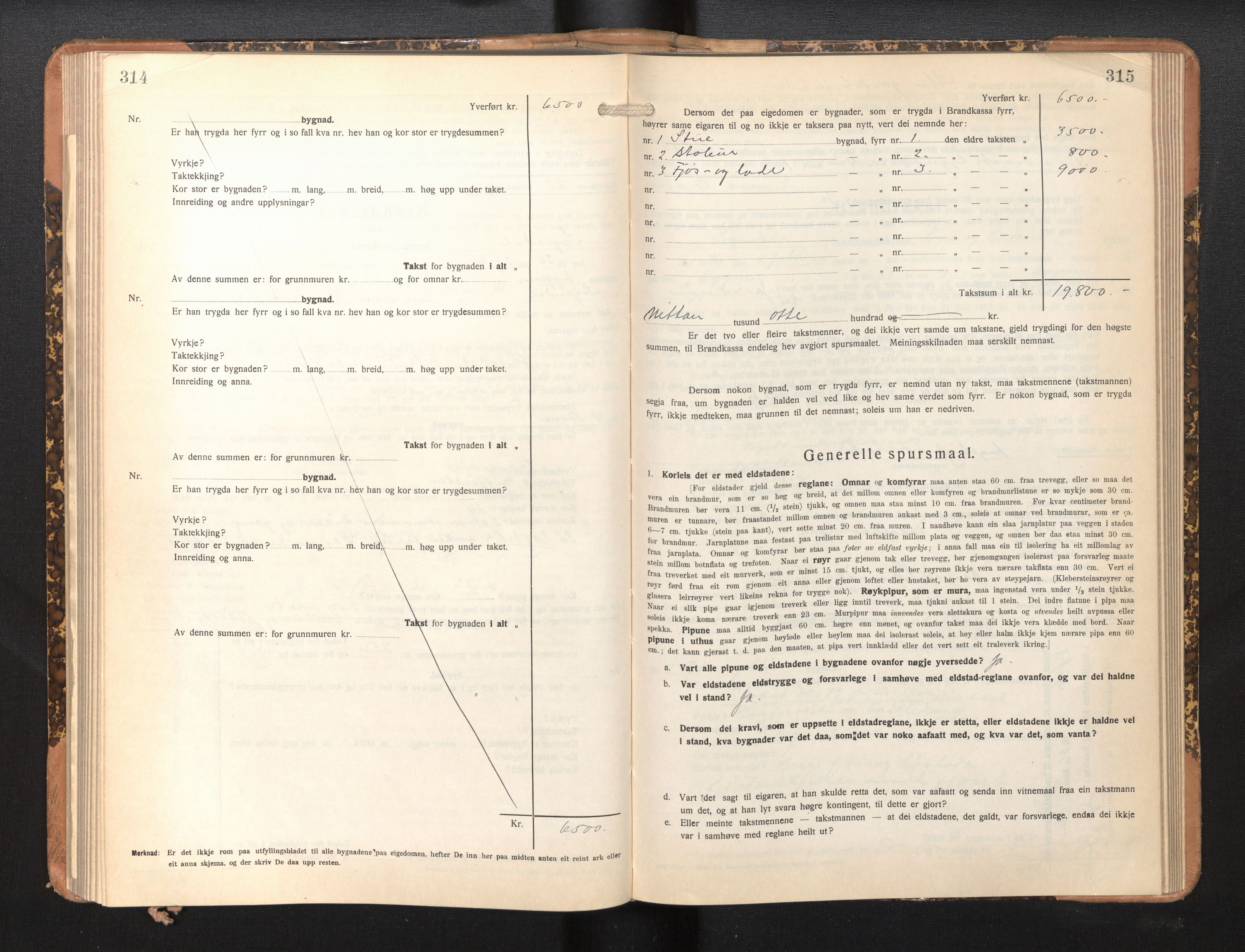 Lensmannen i Sogndal, AV/SAB-A-29901/0012/L0013: Branntakstprotokoll, skjematakst, 1931-1938, p. 314-315