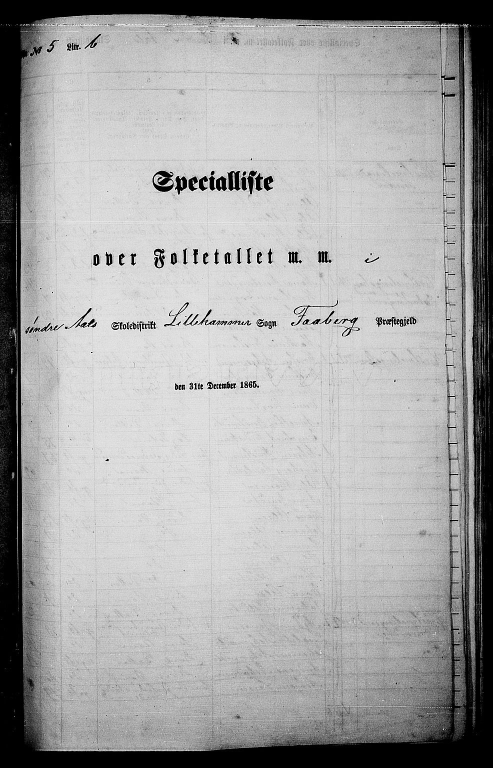 RA, 1865 census for Fåberg/Fåberg og Lillehammer, 1865, p. 137