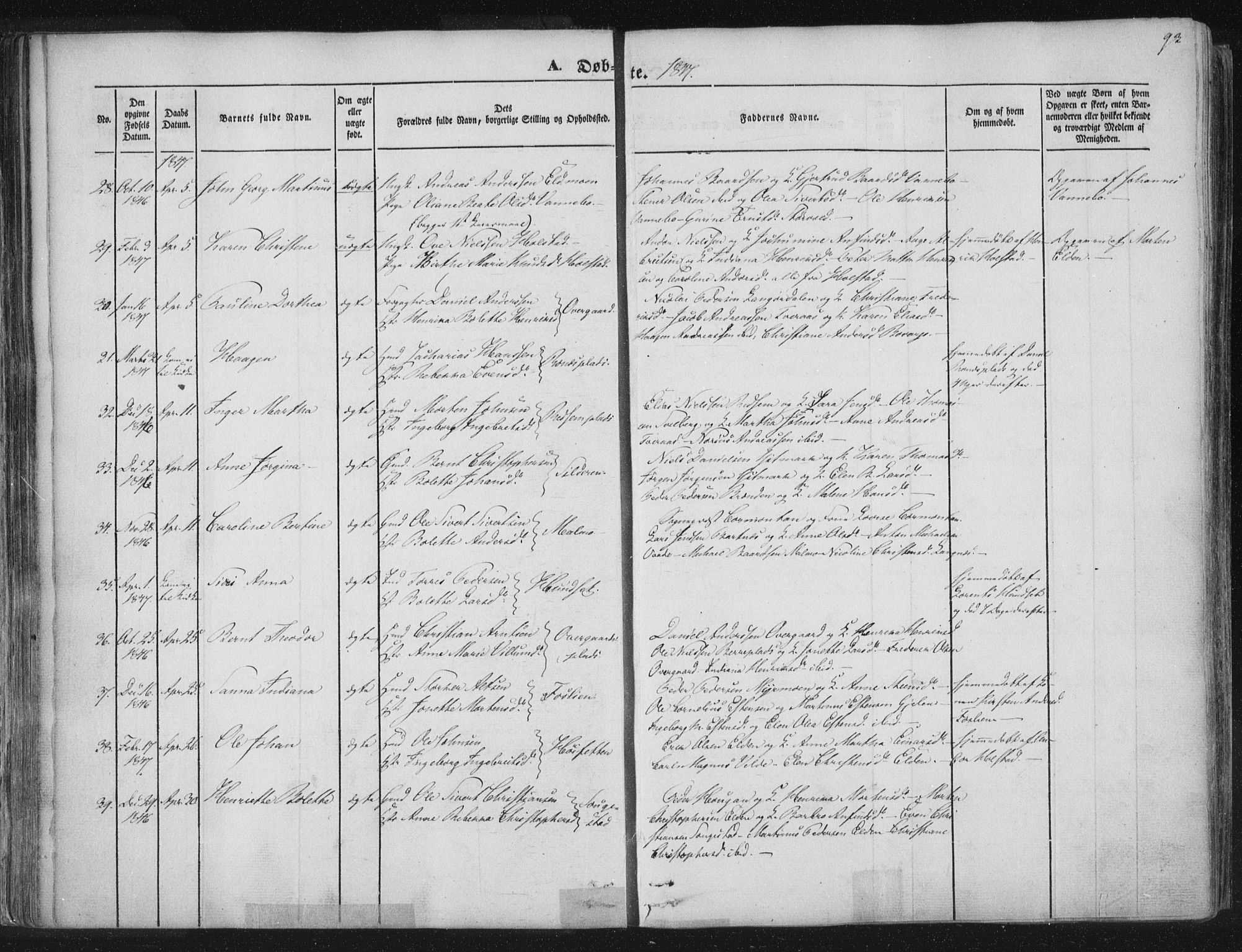 Ministerialprotokoller, klokkerbøker og fødselsregistre - Nord-Trøndelag, SAT/A-1458/741/L0392: Parish register (official) no. 741A06, 1836-1848, p. 93