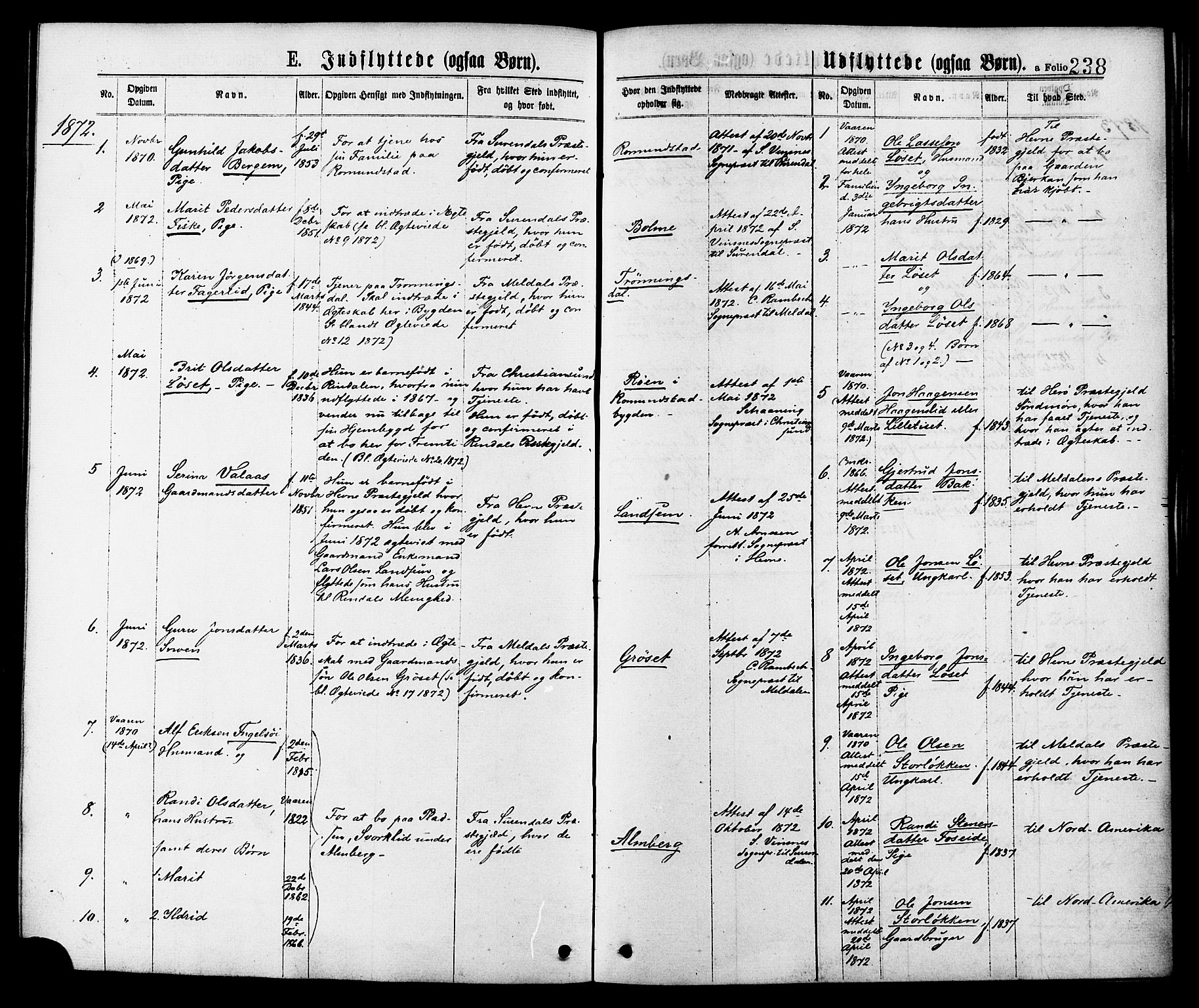 Ministerialprotokoller, klokkerbøker og fødselsregistre - Møre og Romsdal, SAT/A-1454/598/L1068: Parish register (official) no. 598A02, 1872-1881, p. 238
