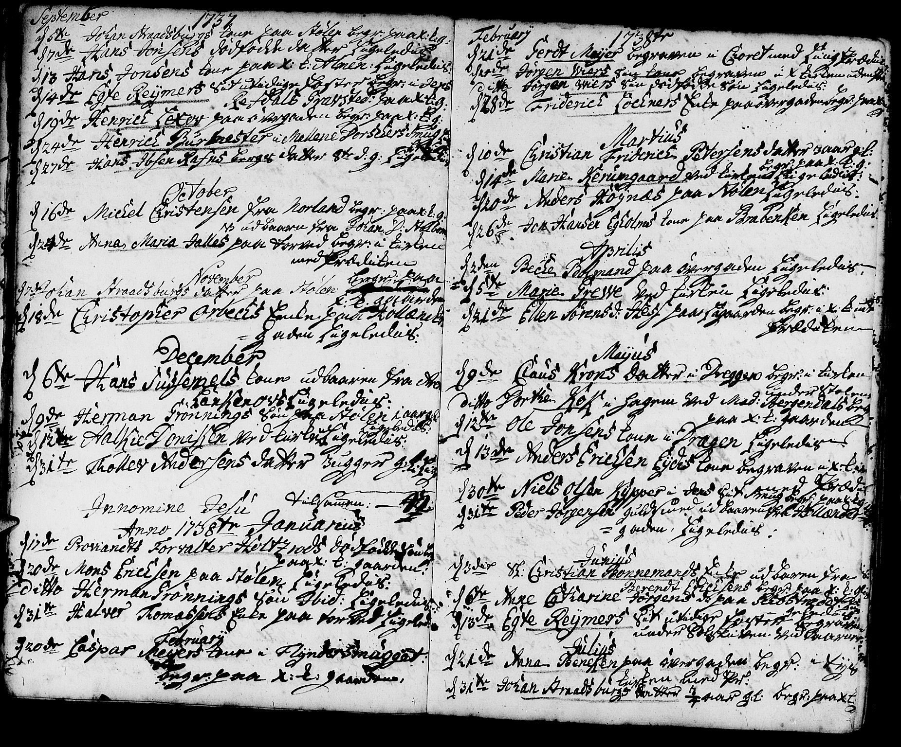 Korskirken sokneprestembete, AV/SAB-A-76101/H/Haa/L0011: Parish register (official) no. A 11, 1731-1785, p. 18