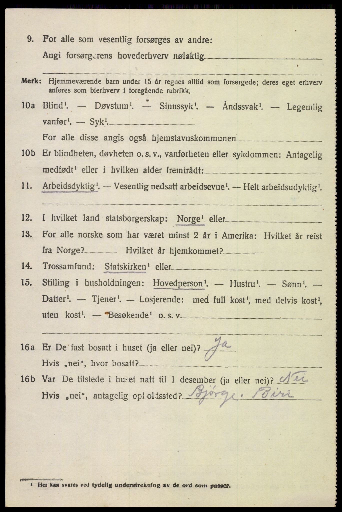SAH, 1920 census for Biri, 1920, p. 2042