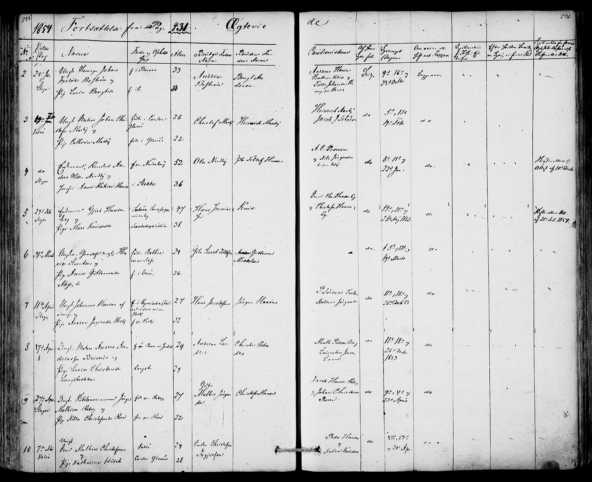 Sem kirkebøker, AV/SAKO-A-5/F/Fa/L0006: Parish register (official) no. I 6, 1843-1855, p. 235-236