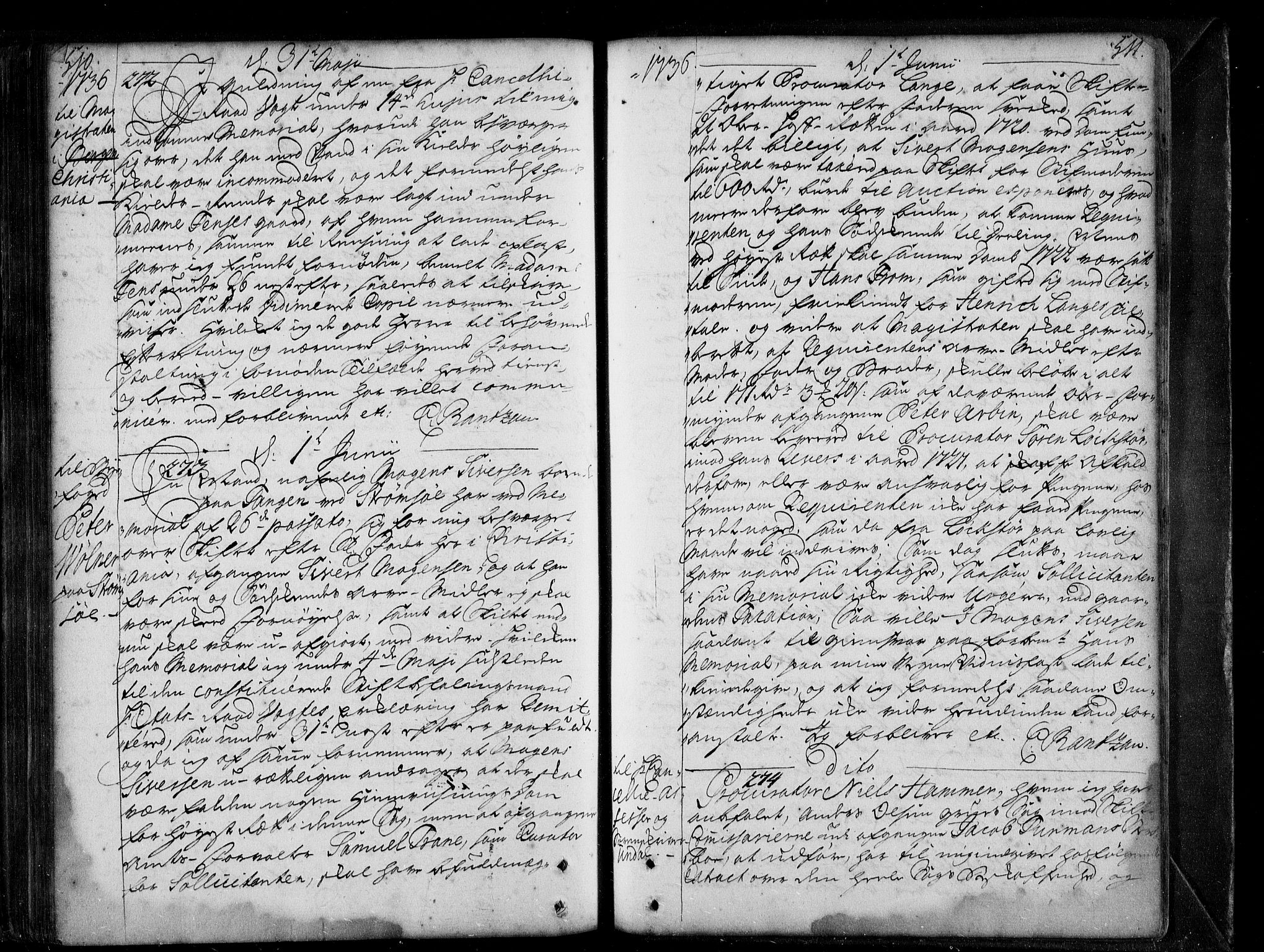 Stattholderembetet 1572-1771, AV/RA-EA-2870/Be/L0010: Allmenn kopibok, autorisert, 1735-1736, p. 510-511