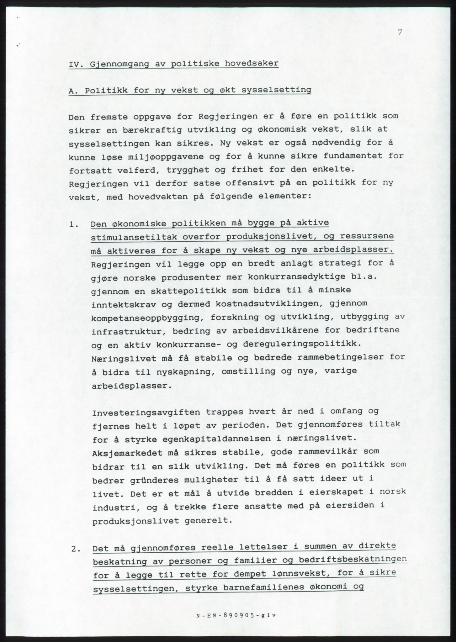 Forhandlingsmøtene 1989 mellom Høyre, KrF og Senterpartiet om dannelse av regjering, RA/PA-0697/A/L0001: Forhandlingsprotokoll med vedlegg, 1989, p. 8