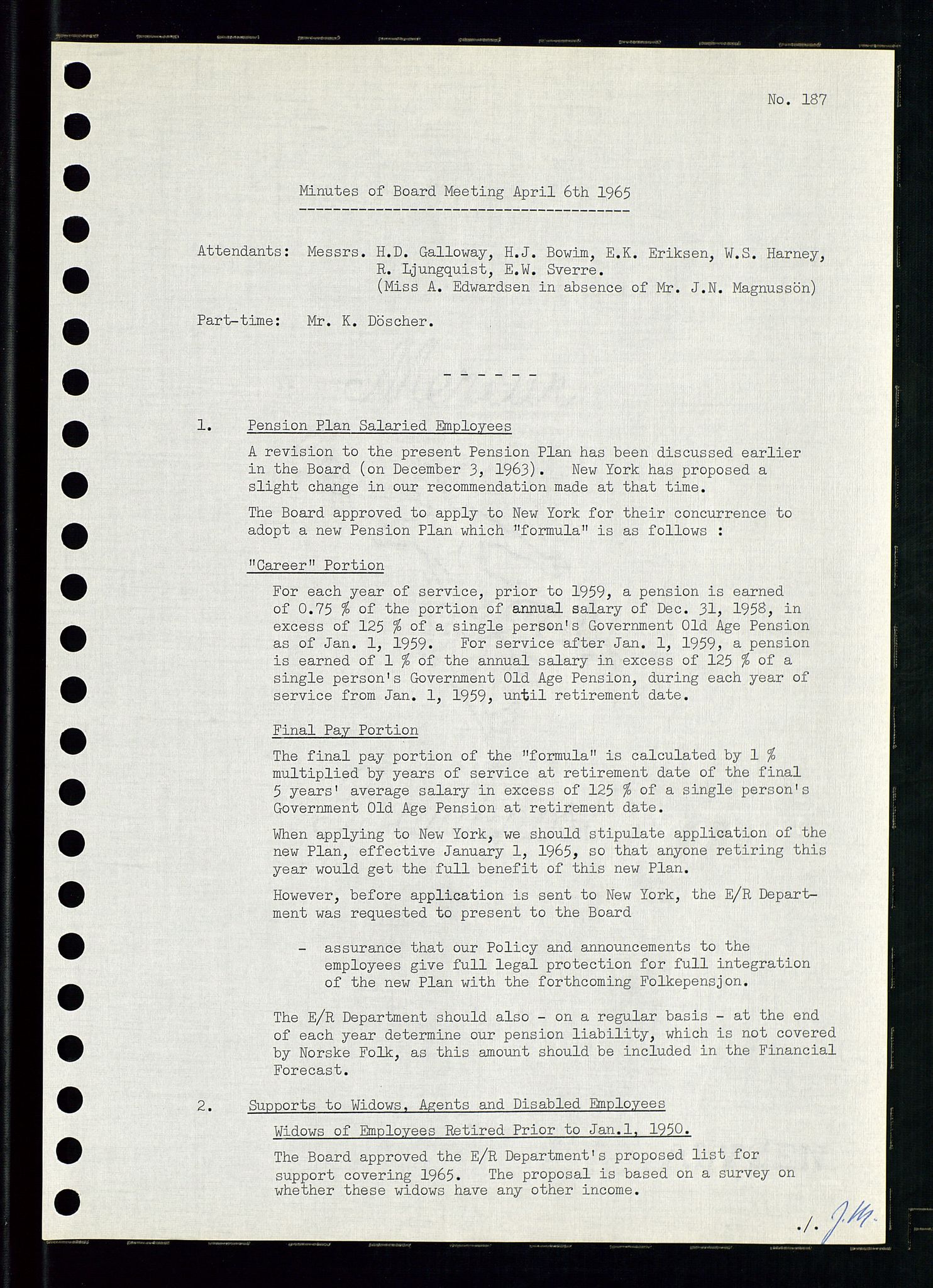 Pa 0982 - Esso Norge A/S, AV/SAST-A-100448/A/Aa/L0002/0001: Den administrerende direksjon Board minutes (styrereferater) / Den administrerende direksjon Board minutes (styrereferater), 1965, p. 128