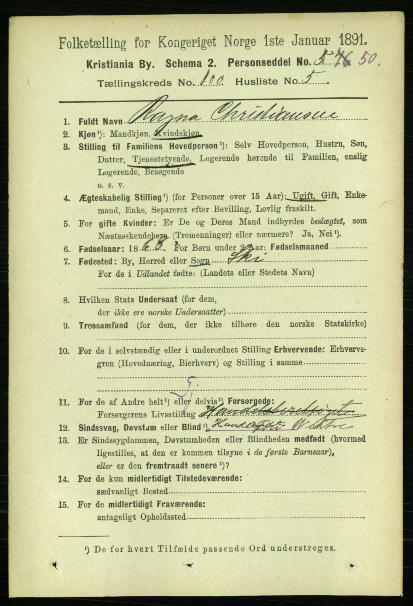 RA, 1891 census for 0301 Kristiania, 1891, p. 49387