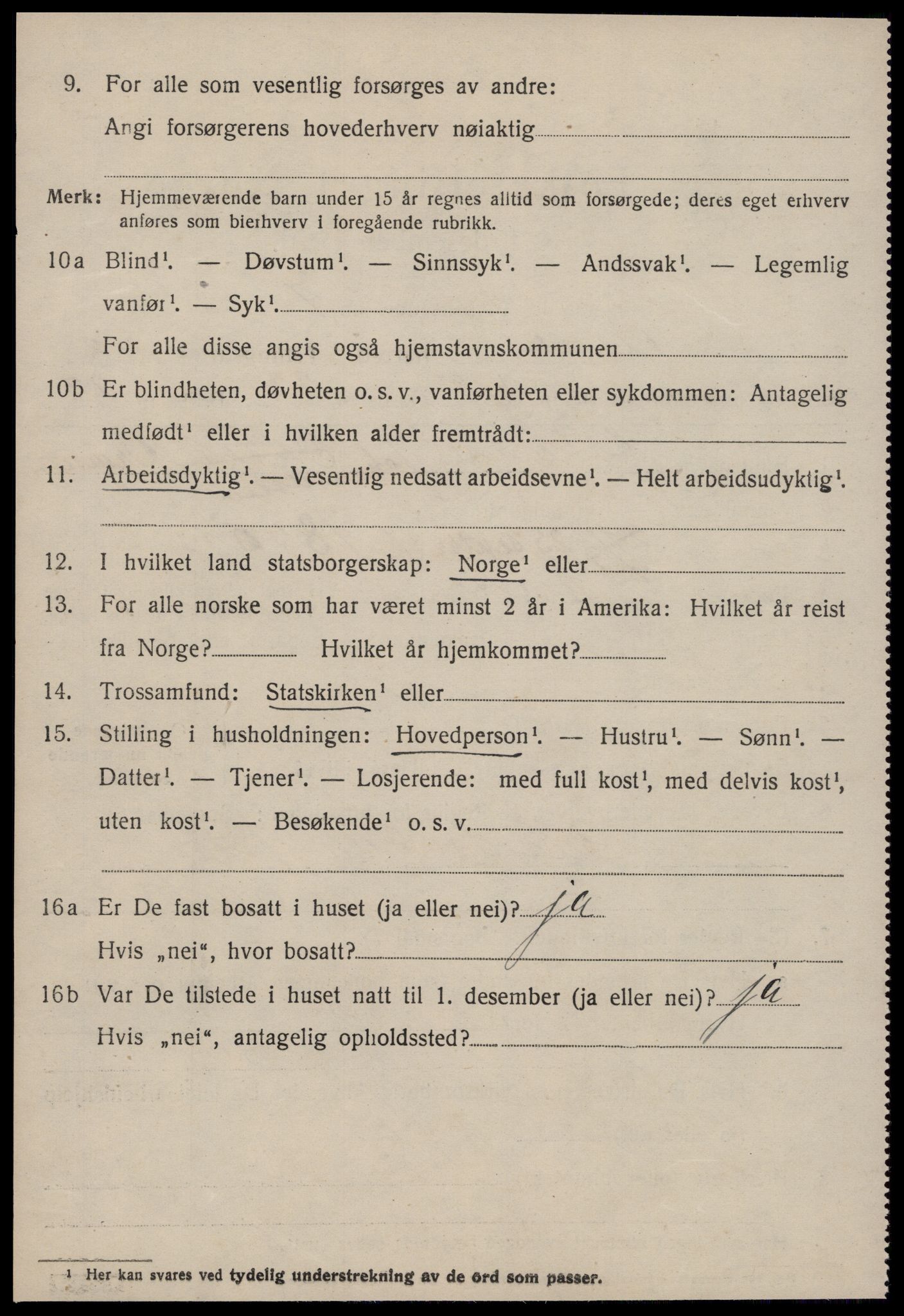 SAT, 1920 census for Aure, 1920, p. 1609