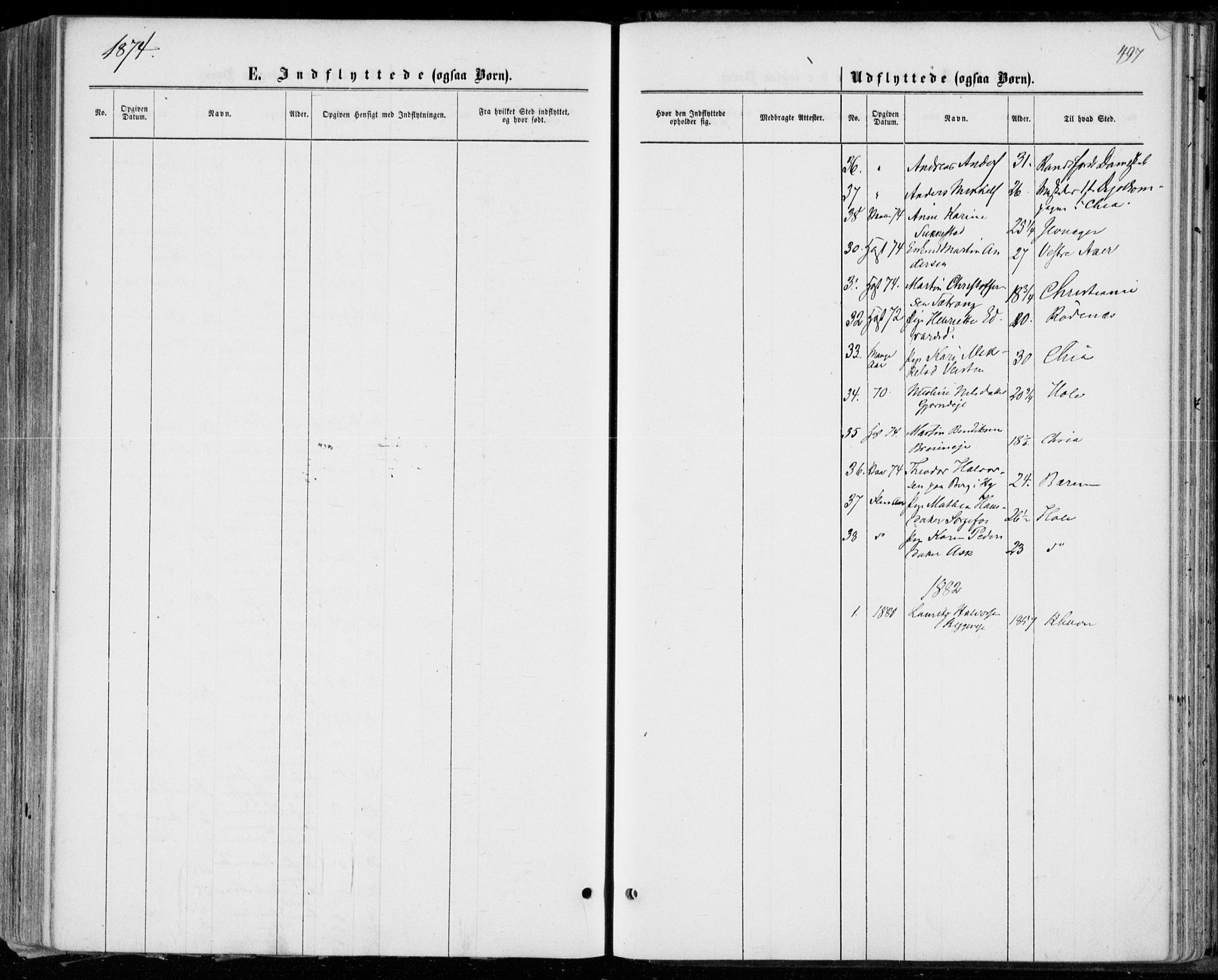 Norderhov kirkebøker, AV/SAKO-A-237/F/Fa/L0013: Parish register (official) no. 13, 1866-1874, p. 497