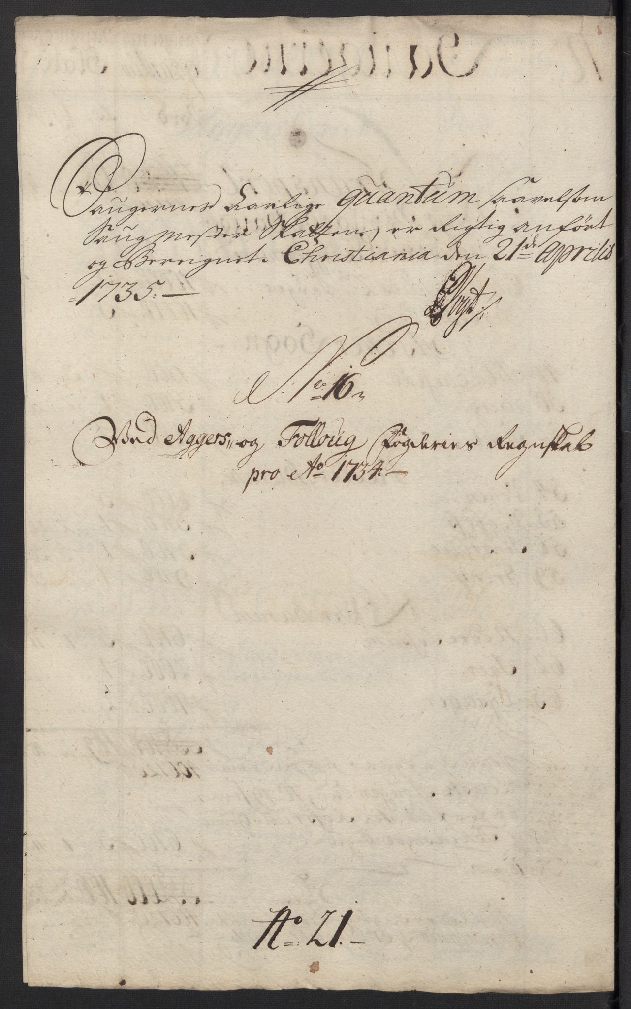 Rentekammeret inntil 1814, Reviderte regnskaper, Fogderegnskap, AV/RA-EA-4092/R10/L0473: Fogderegnskap Aker og Follo, 1734, p. 87