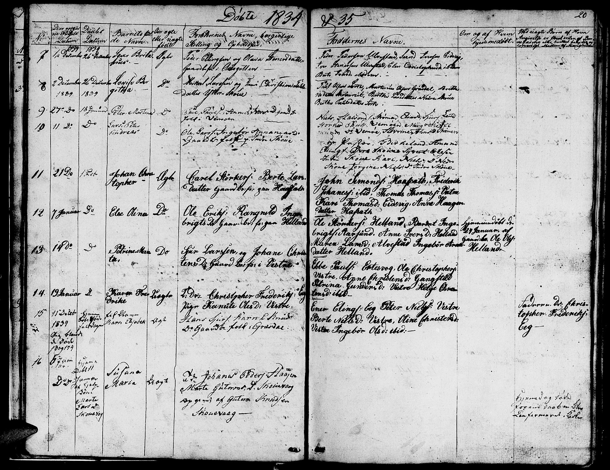 Ministerialprotokoller, klokkerbøker og fødselsregistre - Møre og Romsdal, AV/SAT-A-1454/524/L0361: Parish register (copy) no. 524C02, 1831-1840, p. 20