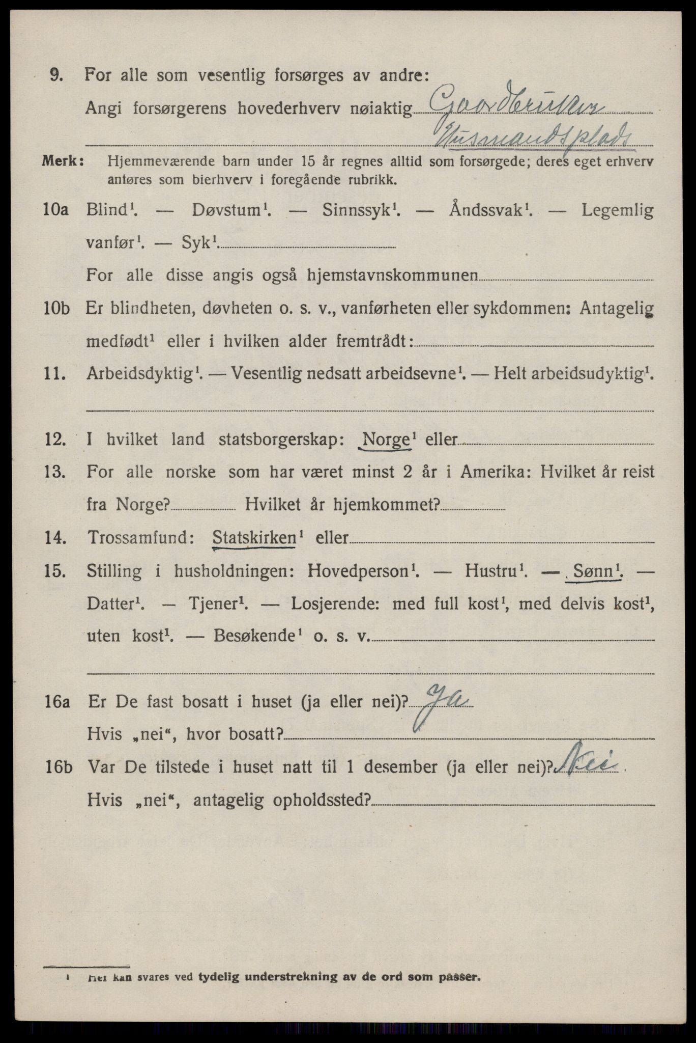 SAST, 1920 census for Suldal, 1920, p. 2141